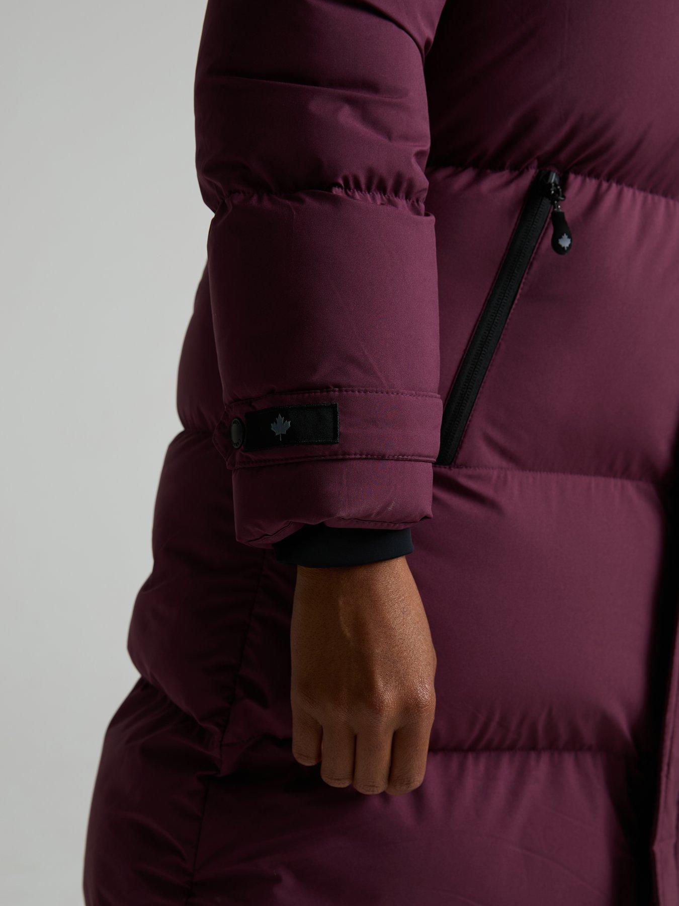 Image 5 of 6 of Zavetti Canada Womens Alora Longline Hooded Puffer Jacket - Red