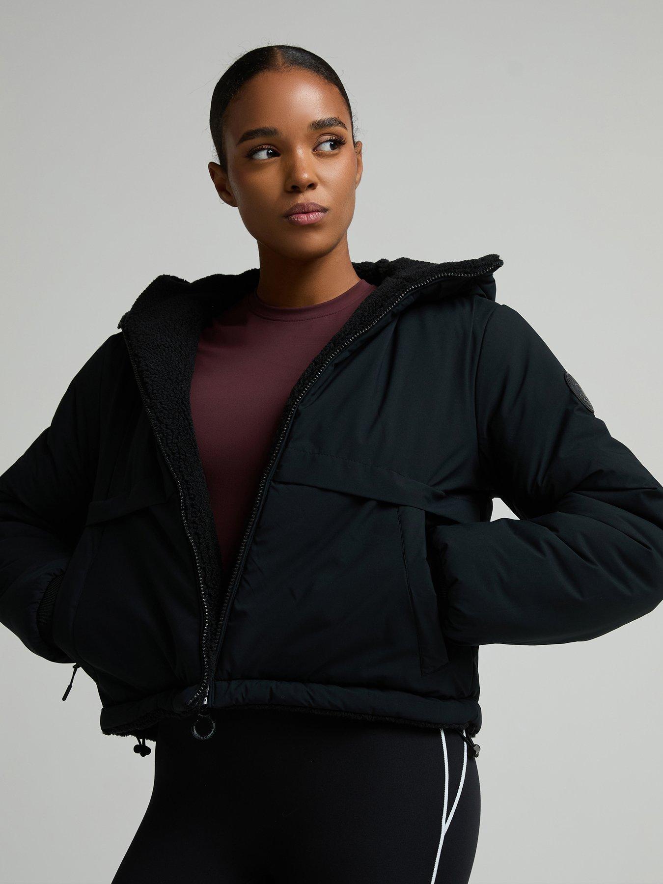 Image 4 of 7 of Zavetti Canada Womens Zavetti Canada Sellata Borg Reversible Jacket - Black