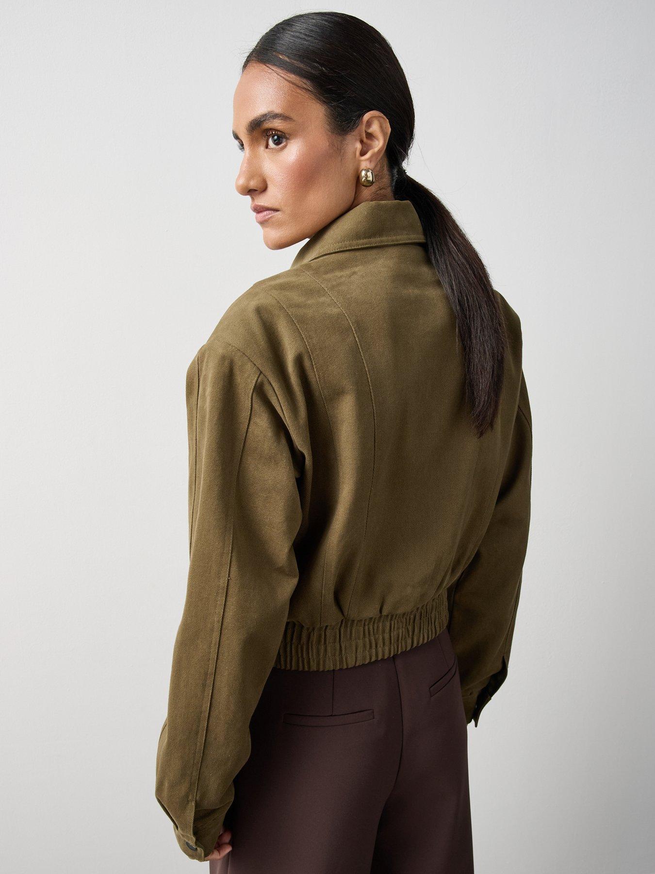 Image 2 of 7 of Michelle Keegan Structured Bomber Jacket - Olive