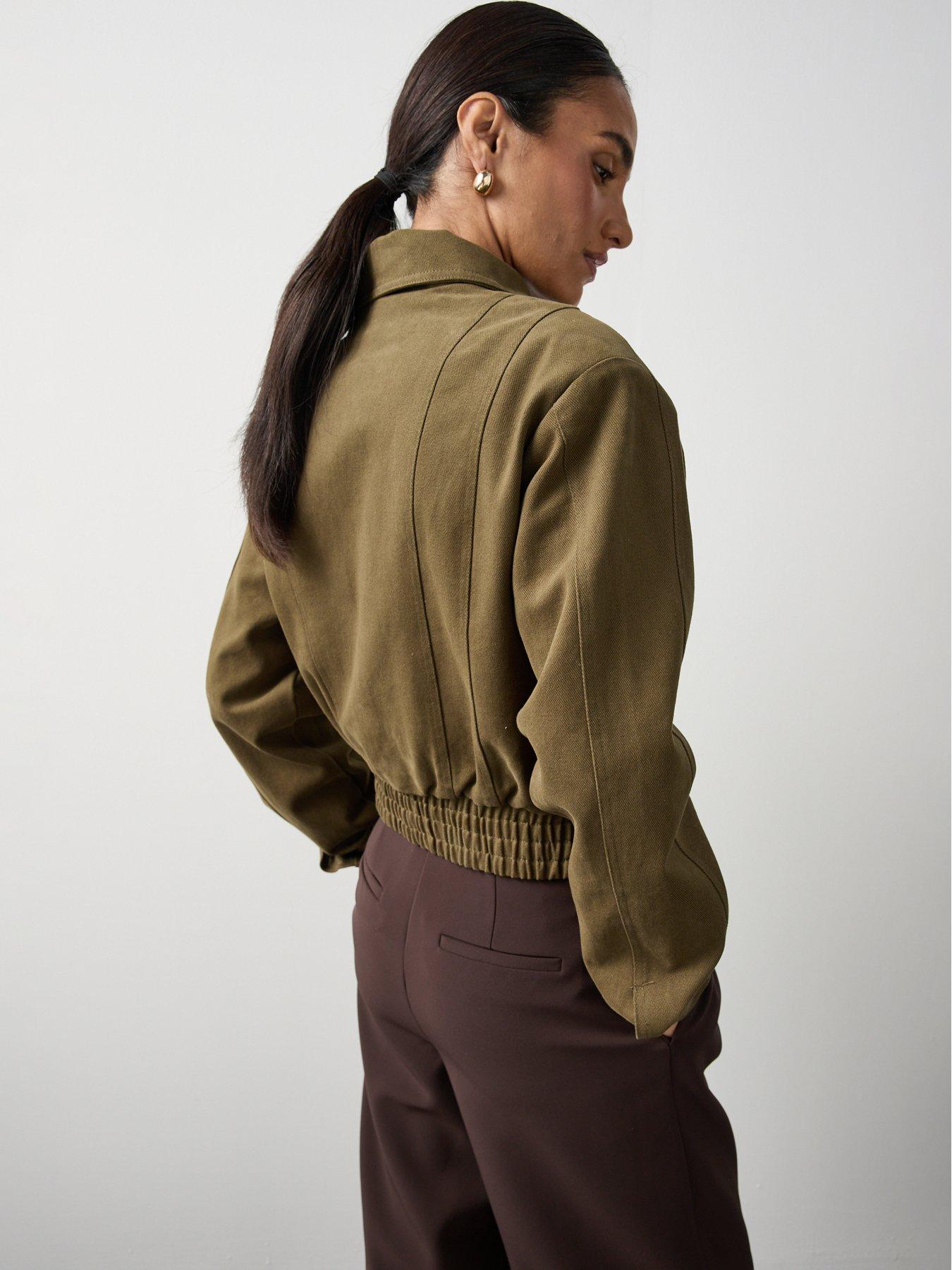 Image 5 of 7 of Michelle Keegan Structured Bomber Jacket - Olive