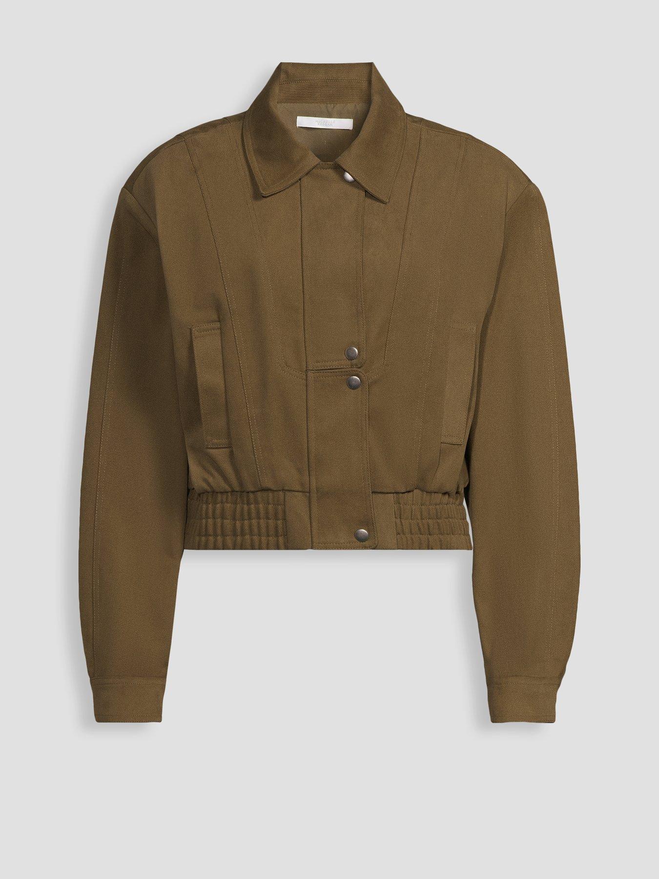 Image 7 of 7 of Michelle Keegan Structured Bomber Jacket - Olive