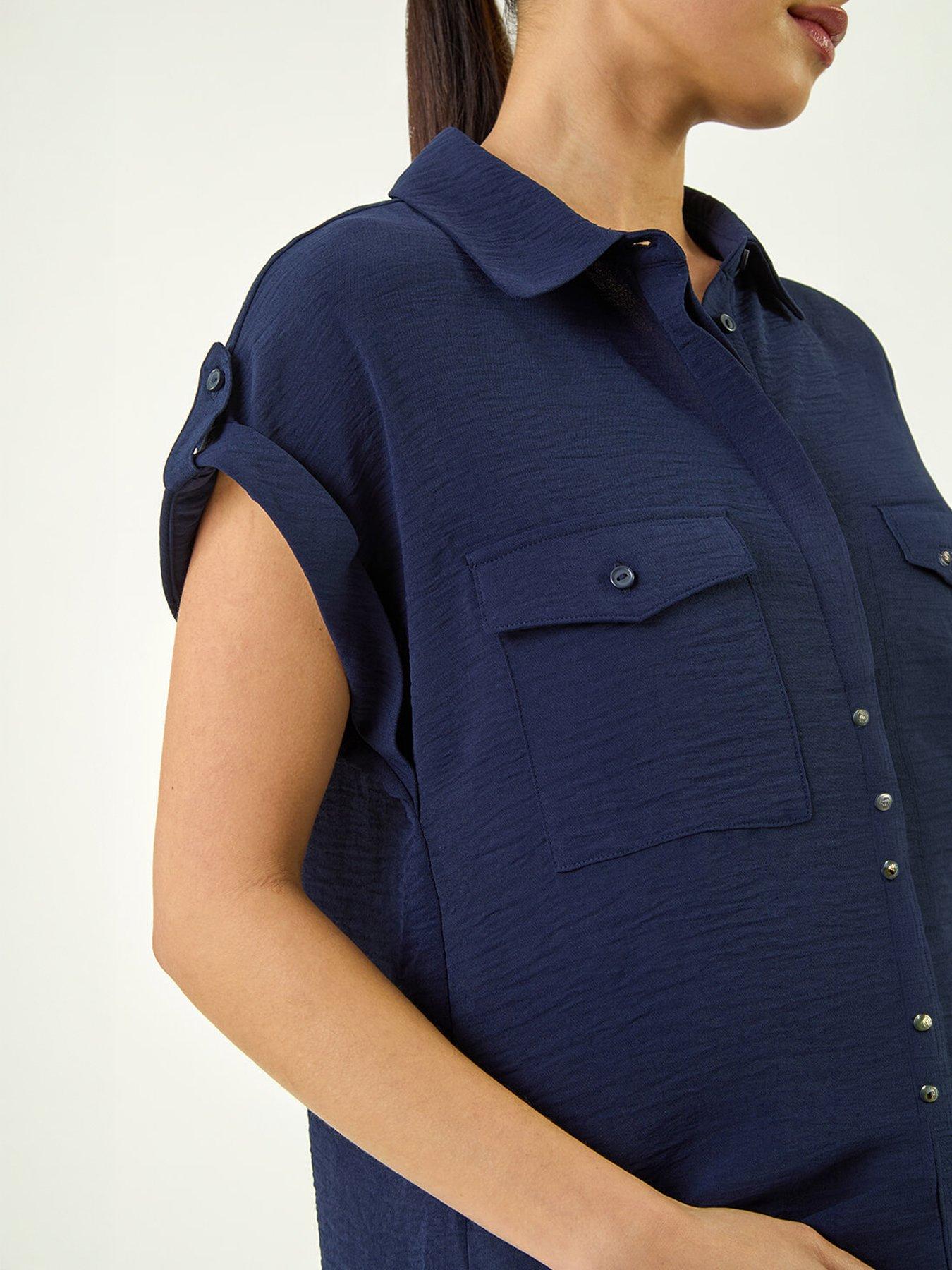 roman-petite-pocket-button-blousestillFront