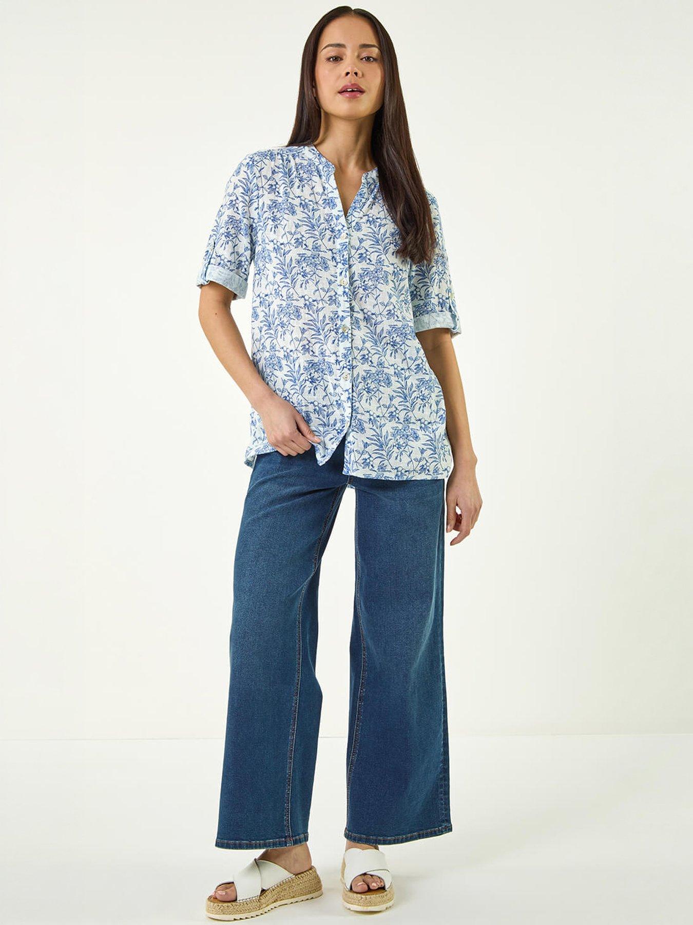 roman-petite-print-button-front-blousedetail