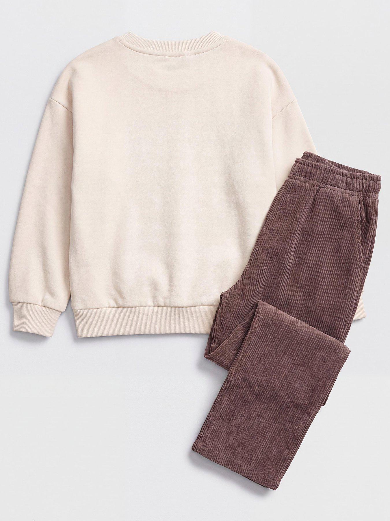 Image 2 of 4 of The Very Collection Boys Bear Graphic Sweat And Cord Trousers Basic Set - Multi