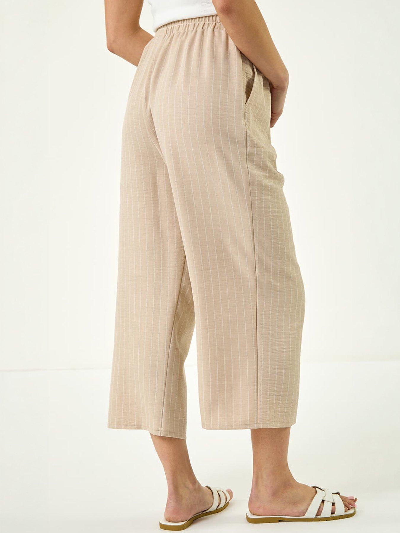 Image 4 of 5 of Roman Petite Stripe Cropped Trousers