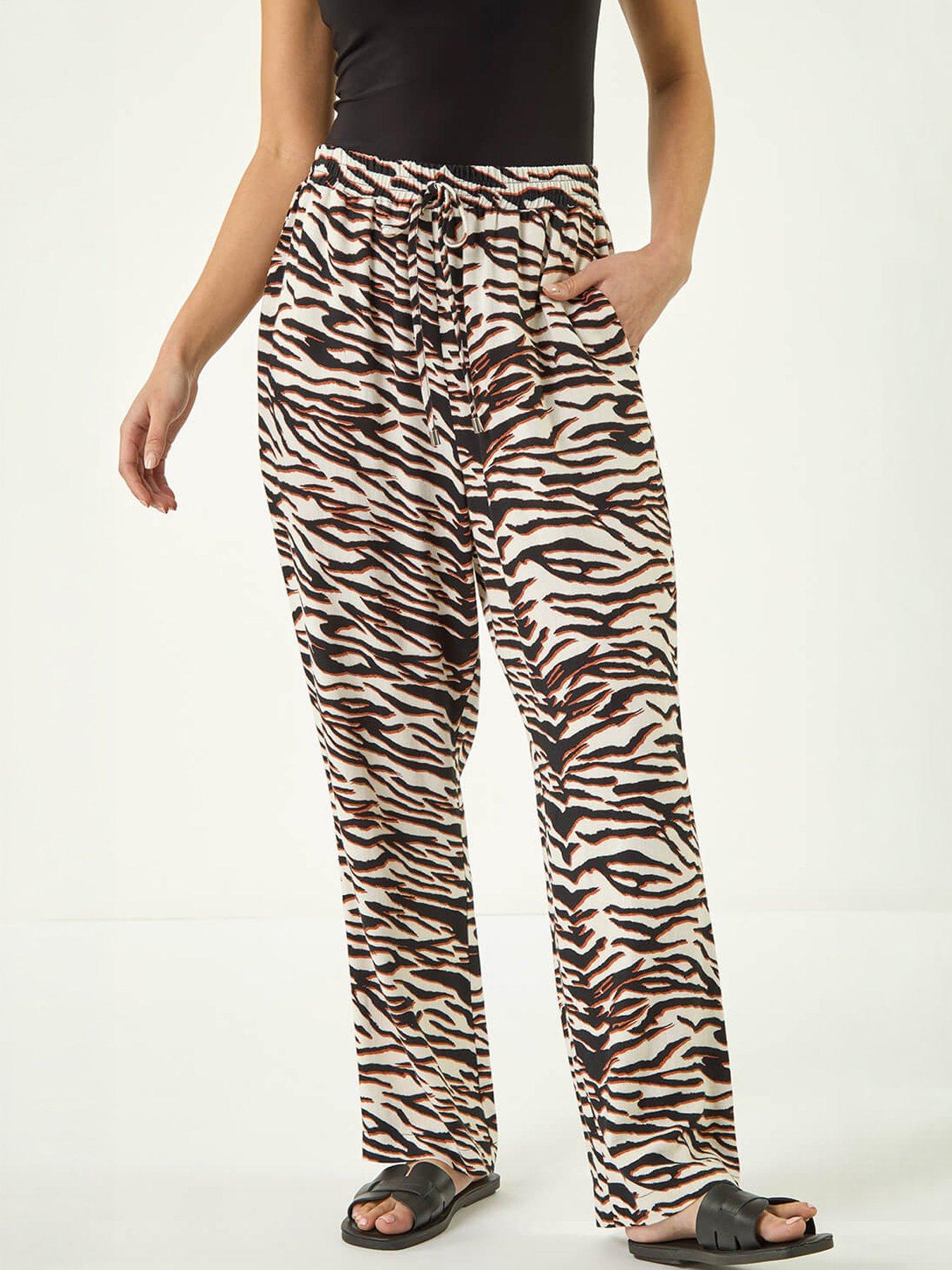Image 3 of 5 of Roman Petite Zebra Print Trouser