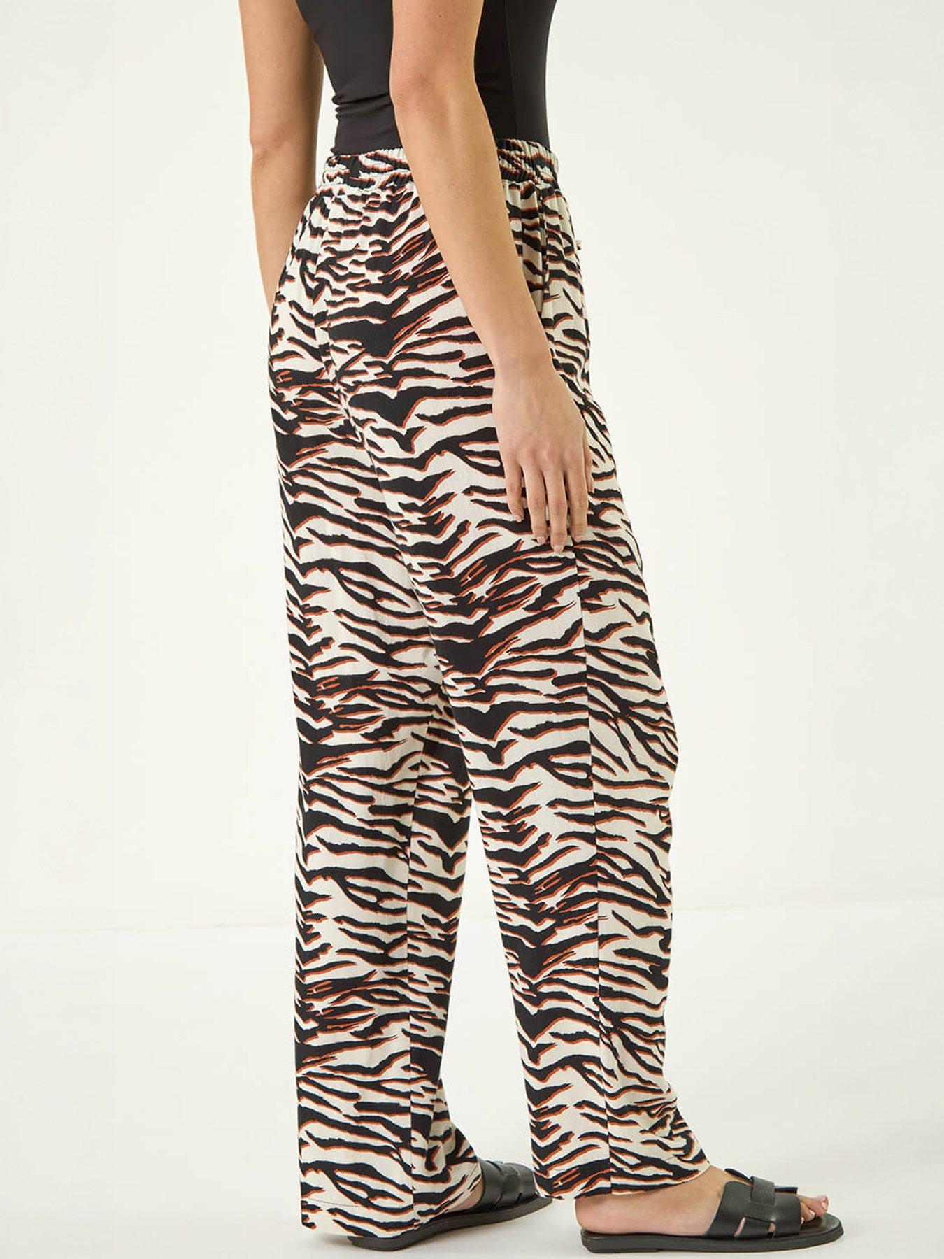 Image 4 of 5 of Roman Petite Zebra Print Trouser