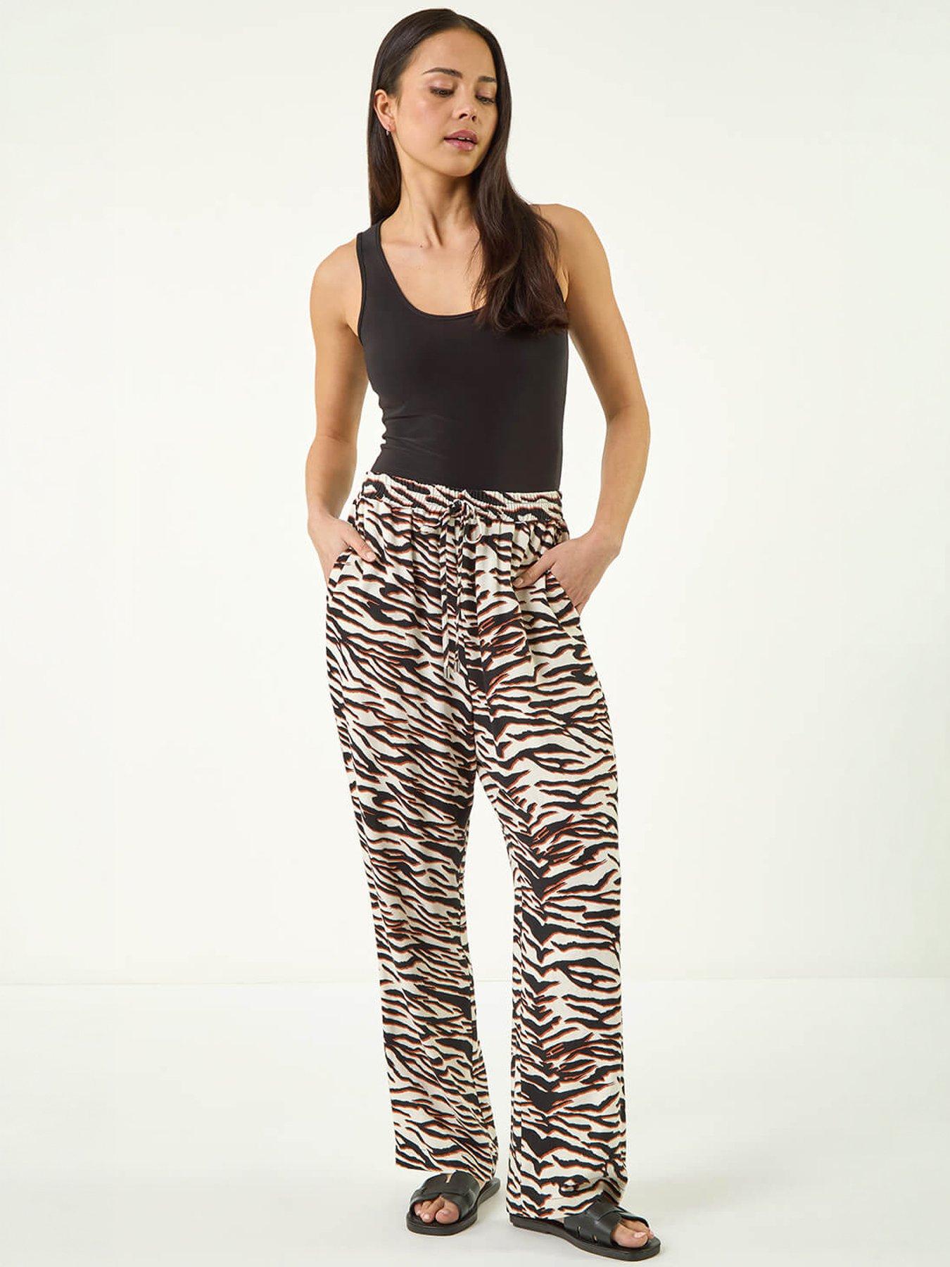Image 5 of 5 of Roman Petite Zebra Print Trouser
