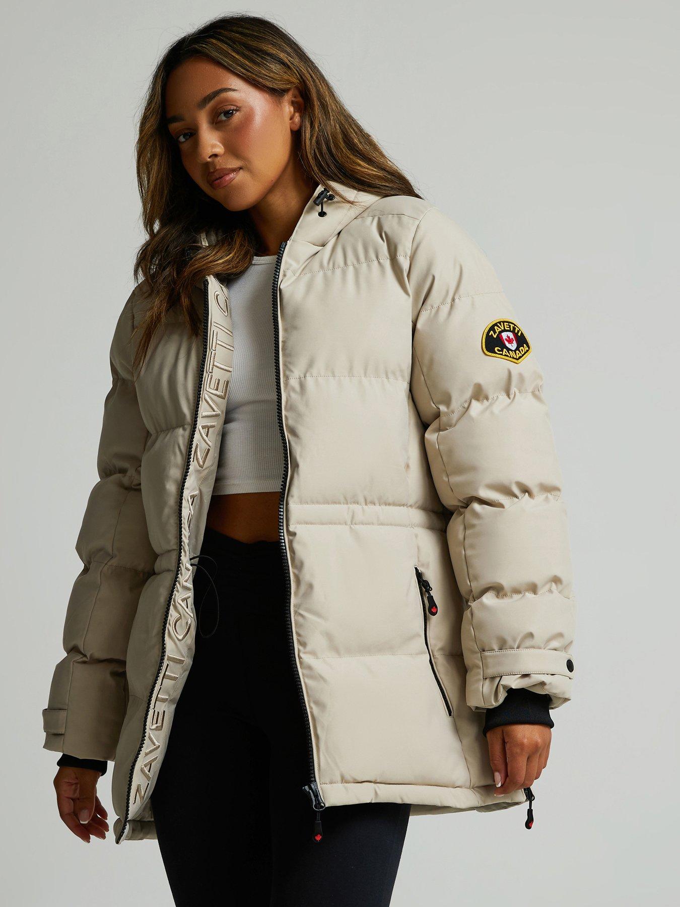 Image 1 of 5 of Zavetti Canada Womens Remila Longline Hooded Puffer Jacket - Brown