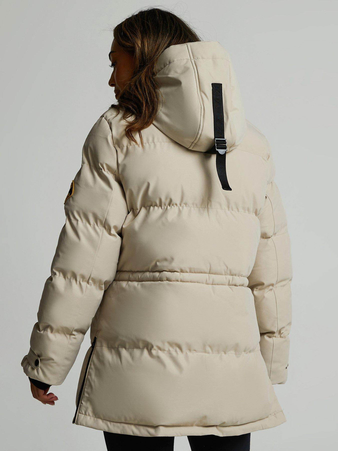 Image 2 of 5 of Zavetti Canada Womens Remila Longline Hooded Puffer Jacket - Brown