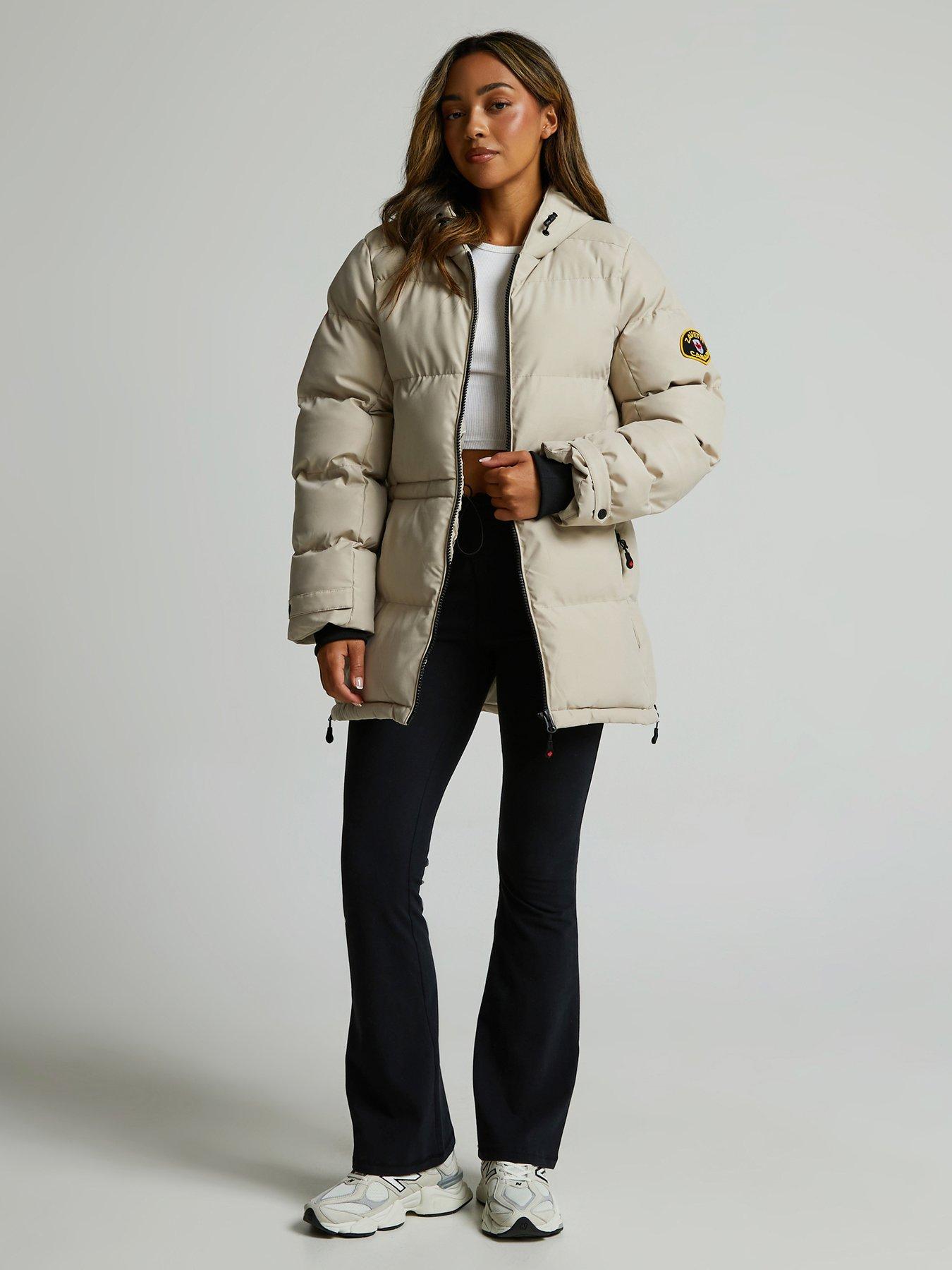 Image 3 of 5 of Zavetti Canada Womens Remila Longline Hooded Puffer Jacket - Brown