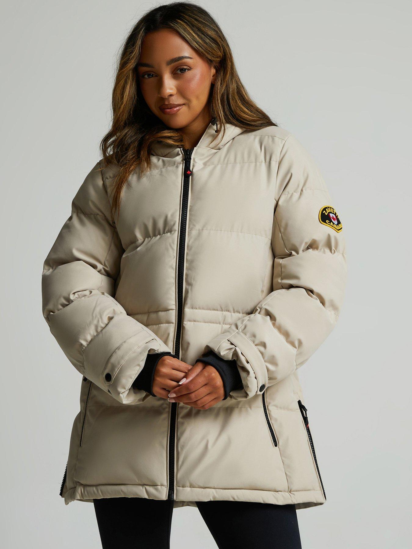 Image 4 of 5 of Zavetti Canada Womens Remila Longline Hooded Puffer Jacket - Brown