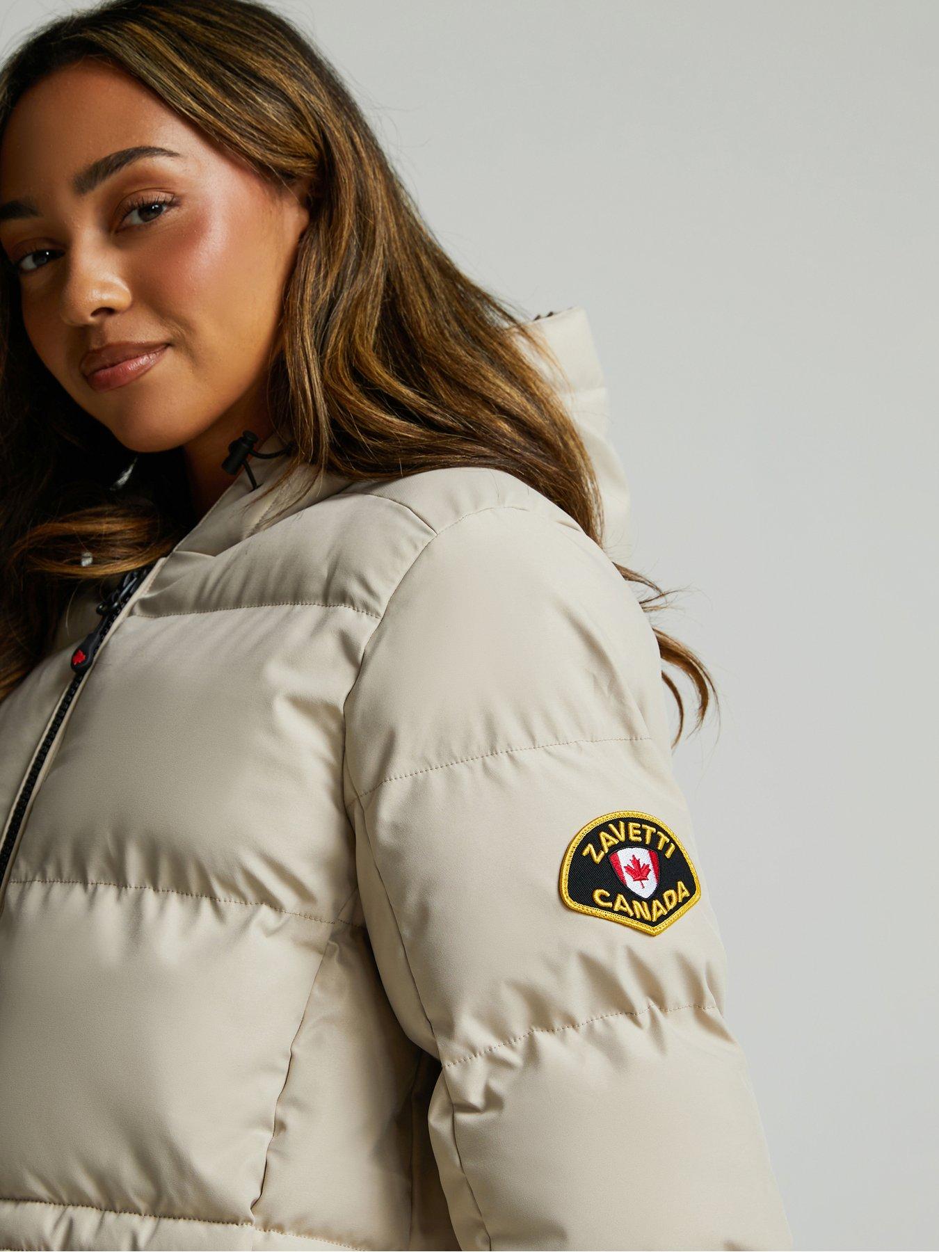 Image 5 of 5 of Zavetti Canada Womens Remila Longline Hooded Puffer Jacket - Brown
