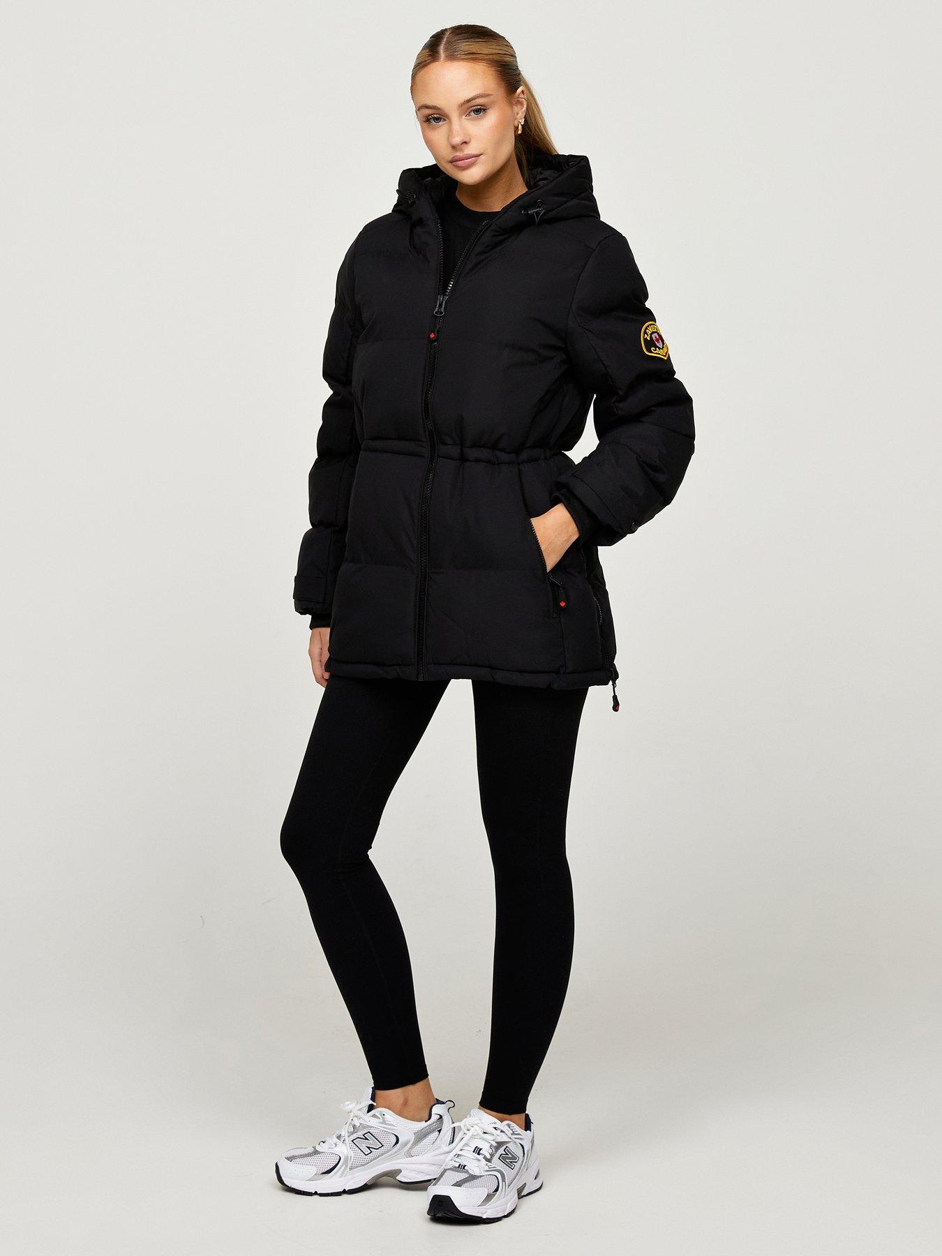 Image 3 of 5 of Zavetti Canada Womens Remila Hooded Padded Zip Through Puffer Jacket - Black