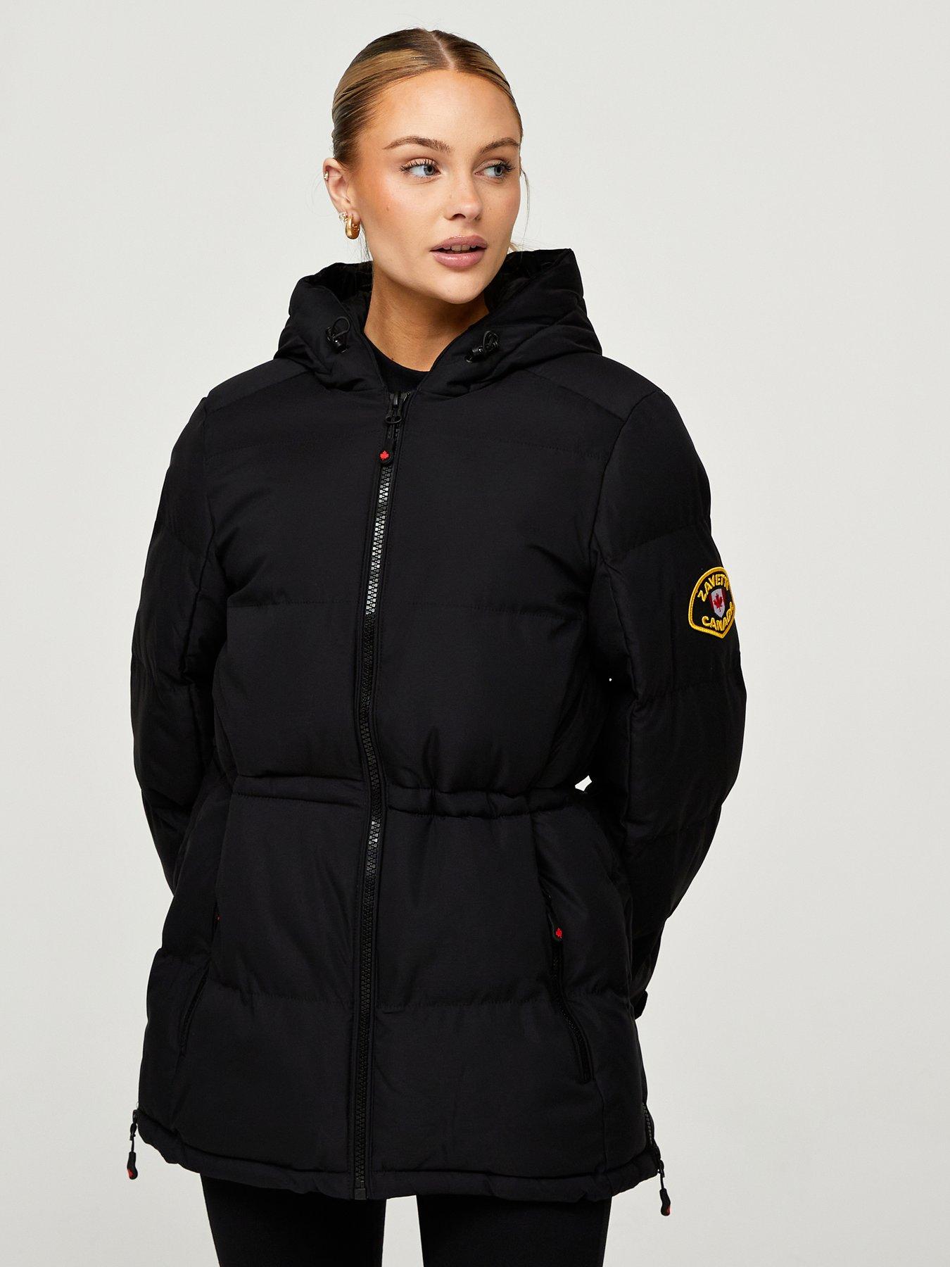 Image 5 of 5 of Zavetti Canada Womens Remila Hooded Padded Zip Through Puffer Jacket - Black
