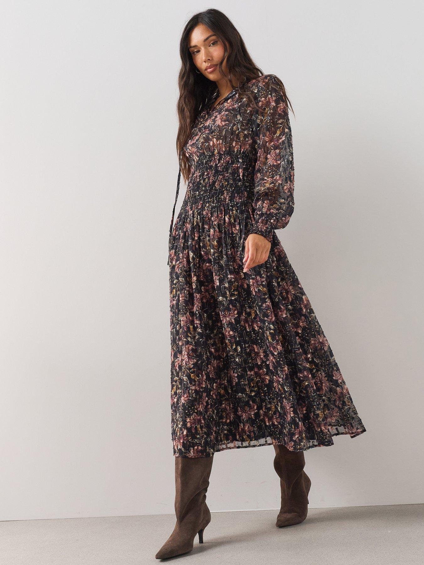 The Very Collection Shirred Waist Georgette Midaxi Dress