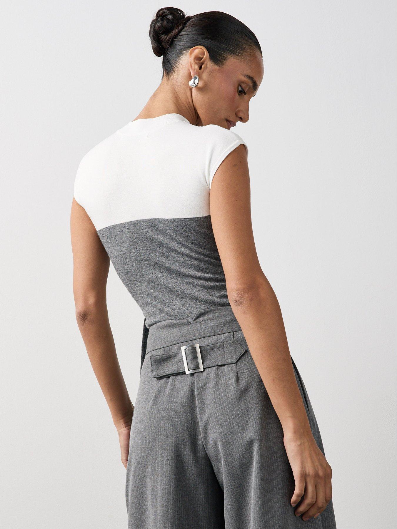 Image 2 of 6 of Michelle Keegan Wrap Detail Contrast Top - Multi