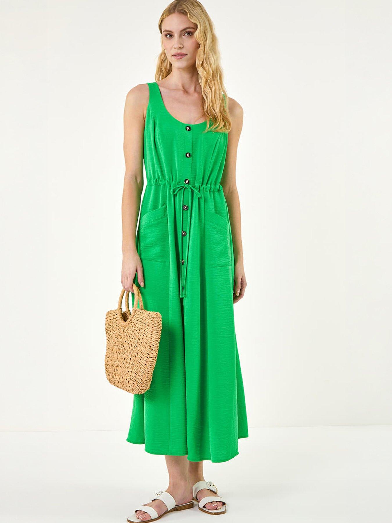 Image 5 of 5 of Roman Buttoned Tie Waist Midi Dress