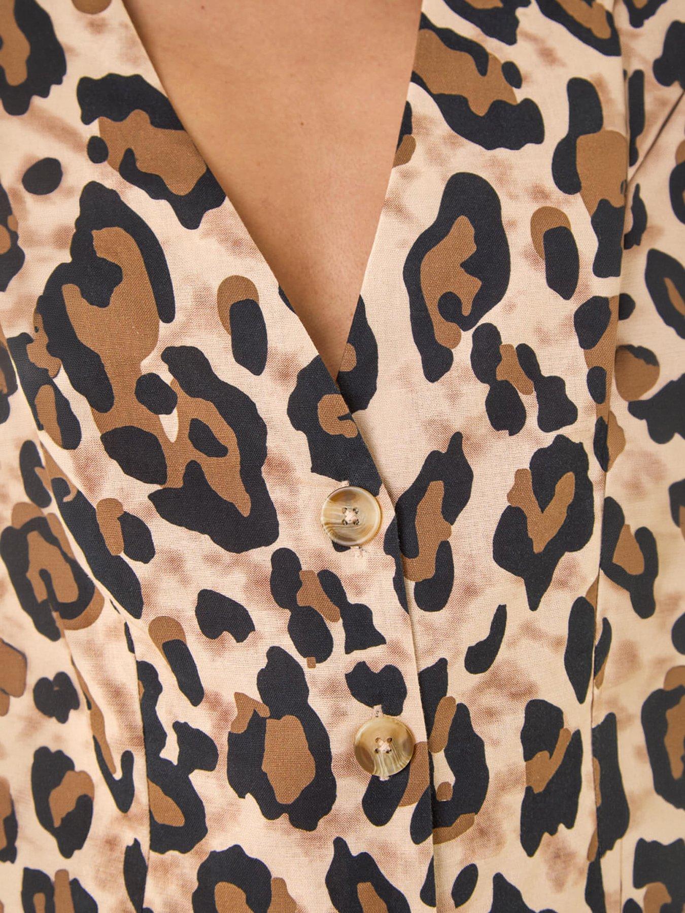 Image 2 of 5 of Roman Dusk Animal Print Buttoned Dress