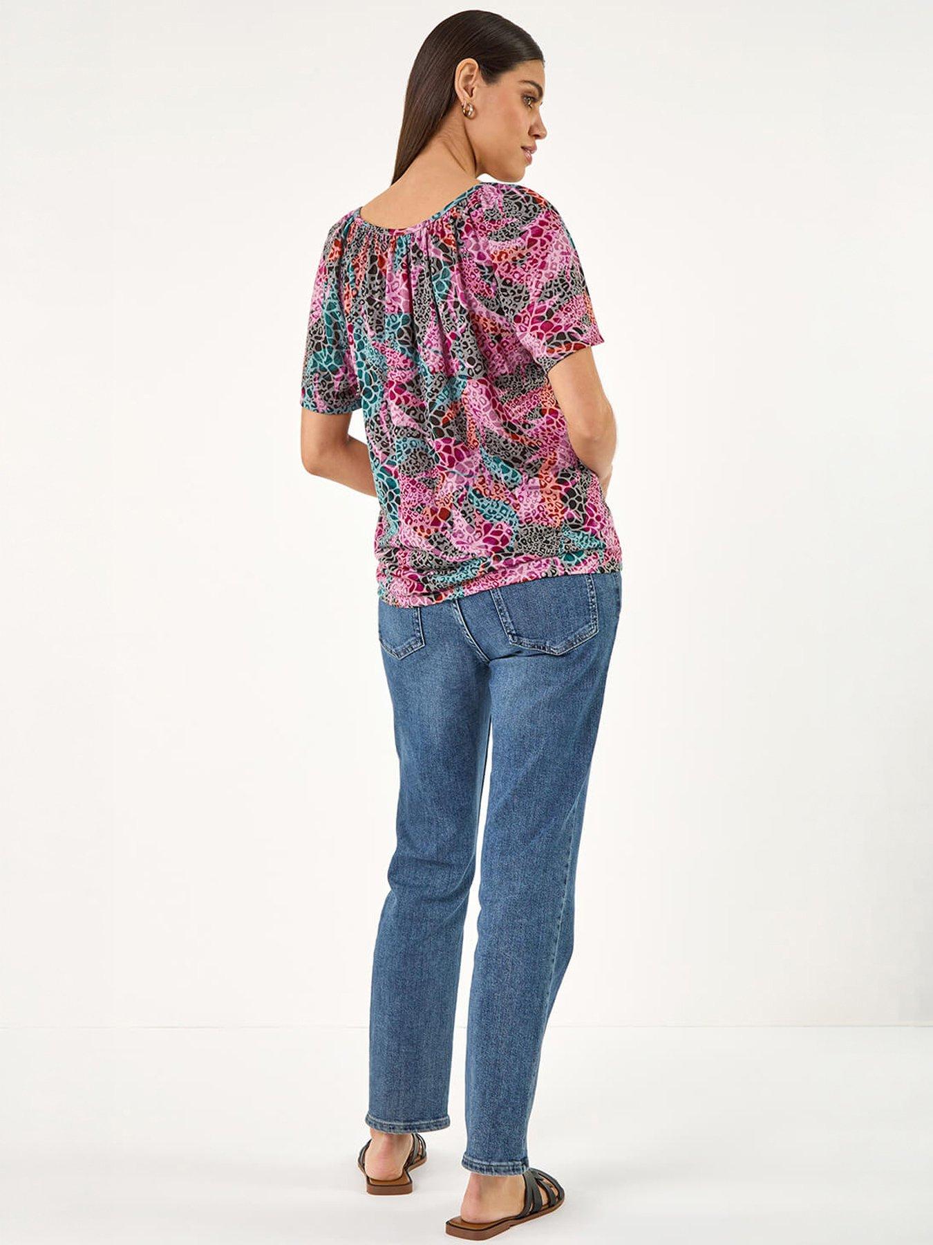 Image 2 of 5 of Roman Tie Front Button Top