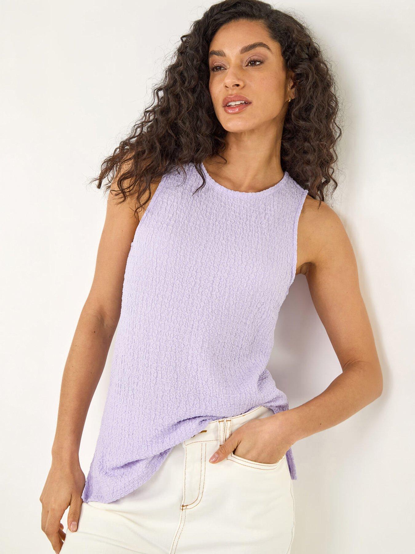 Roman Dusk Textured Longline Stretch Top