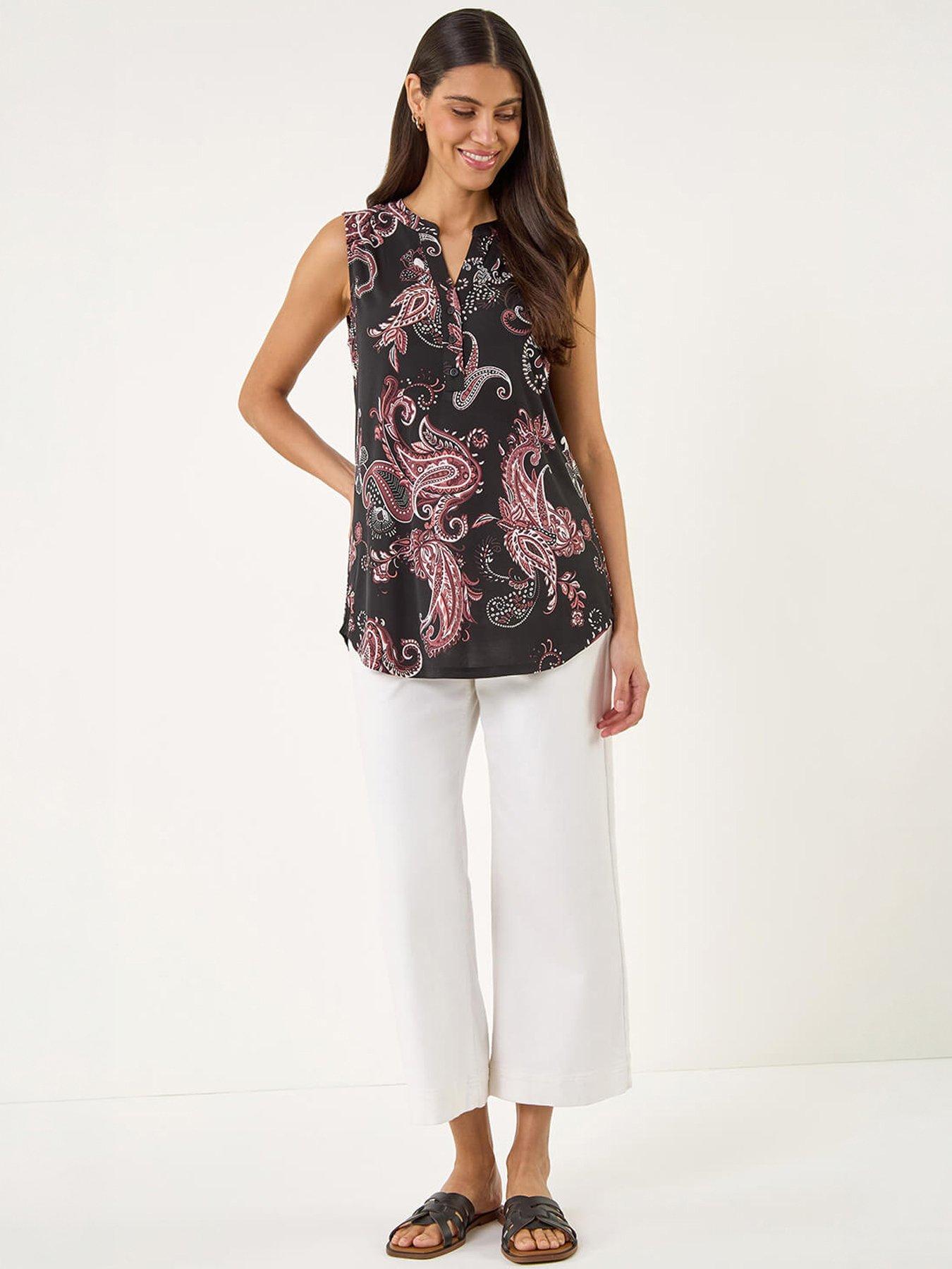 Roman Paisley Puff Print Vest Top