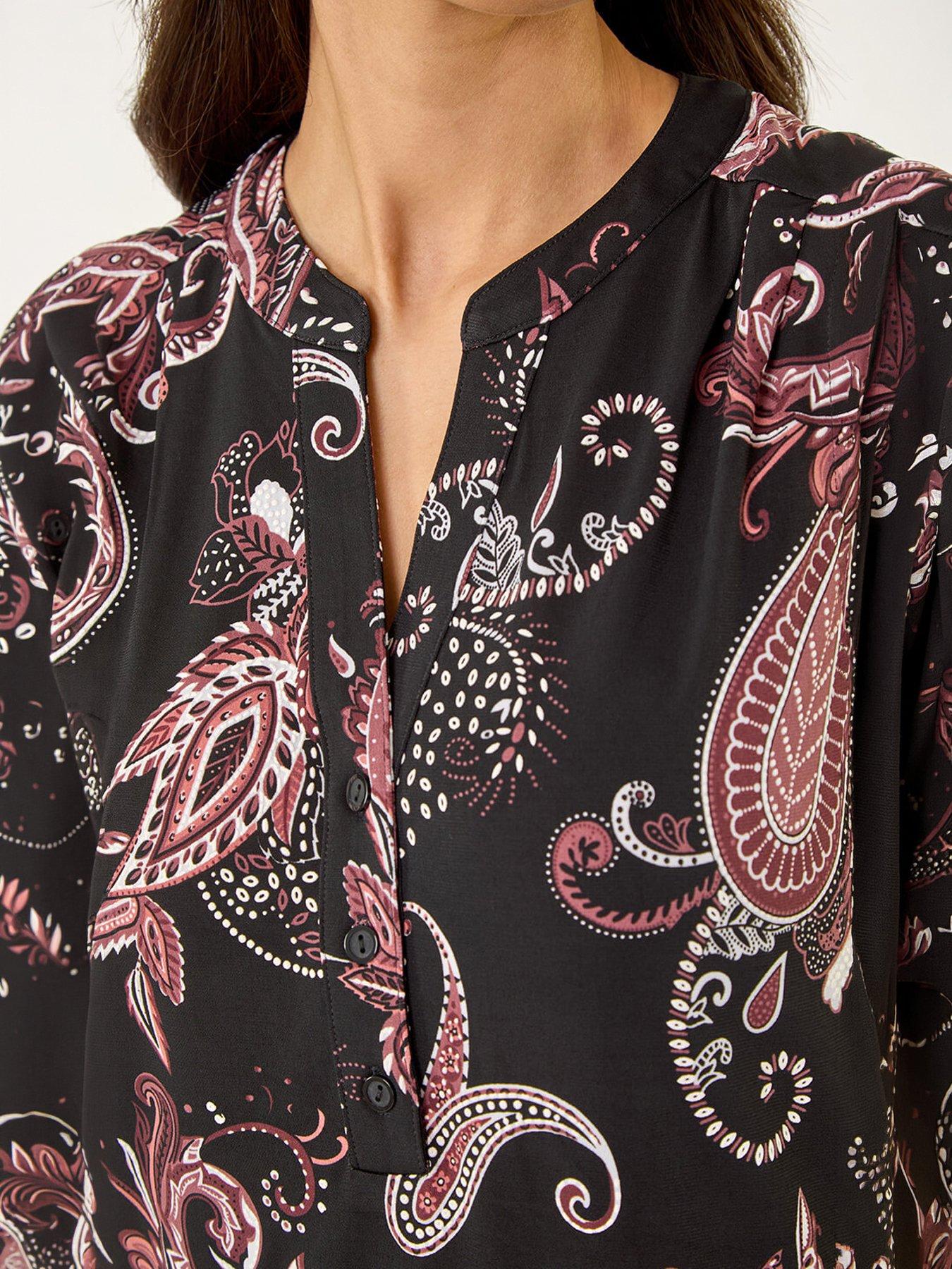 Image 2 of 5 of Roman Paisley Puff Print Vest Top