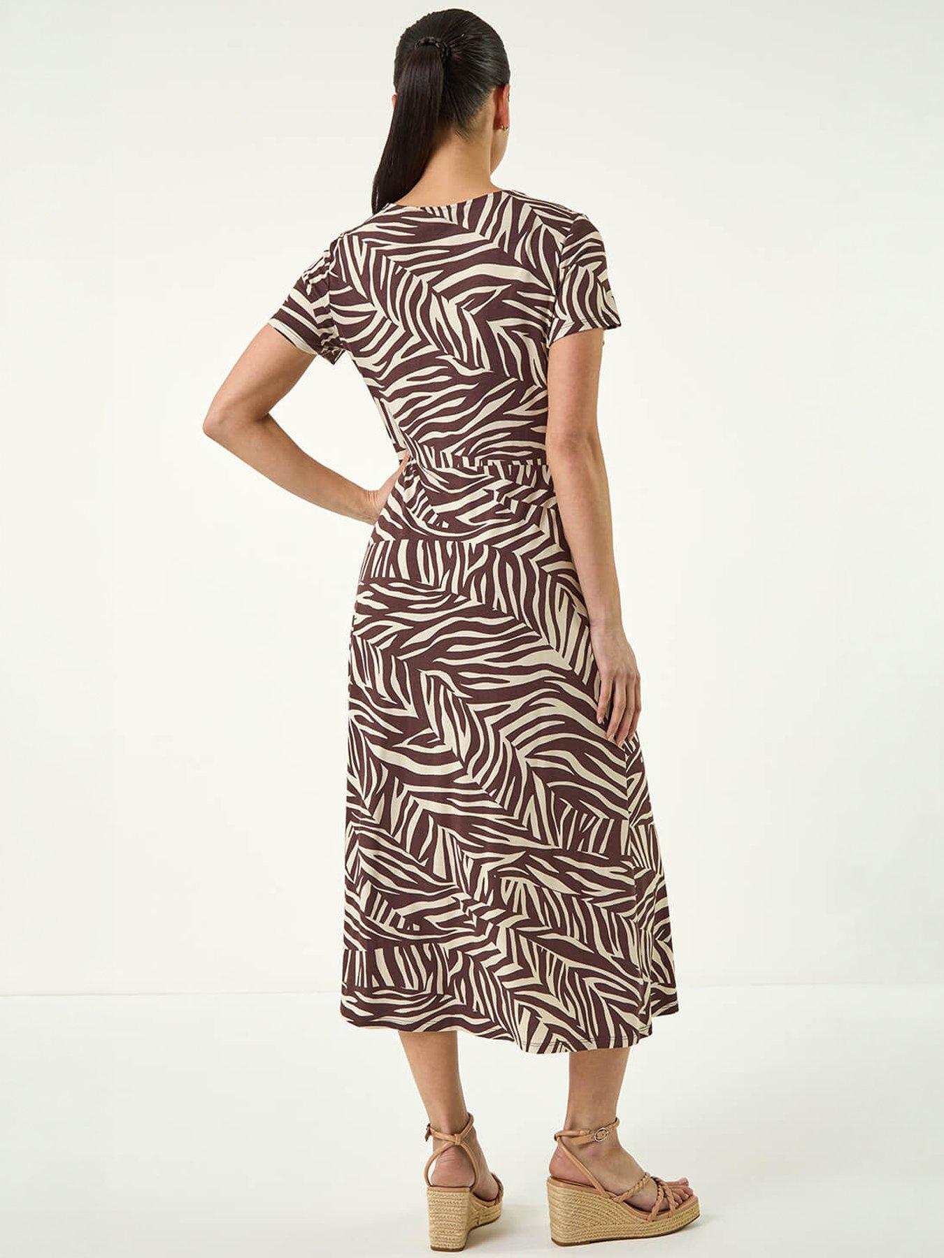 Image 4 of 5 of Roman Petite Zebra Knot Dress