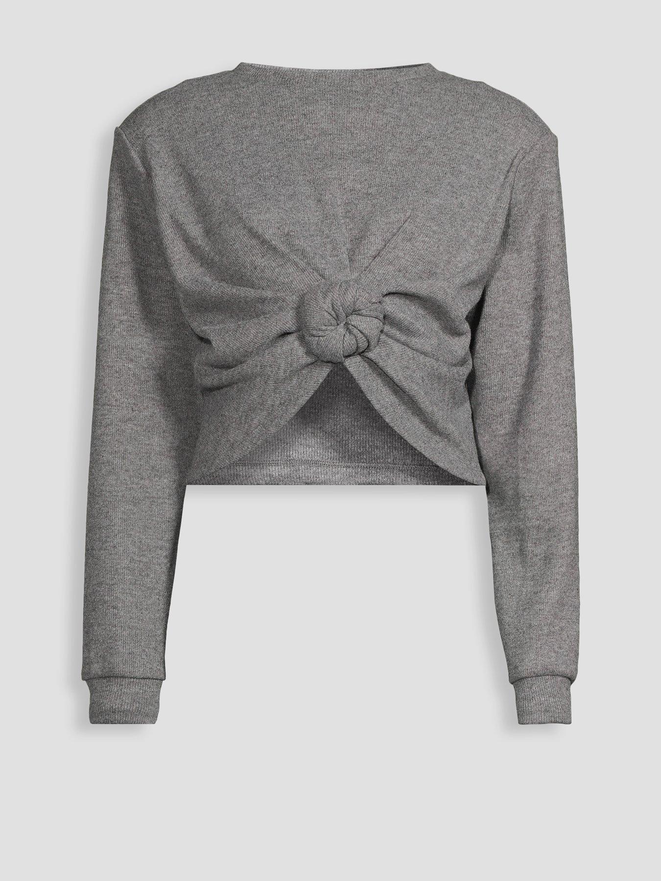 Image 7 of 7 of Michelle Keegan Knot Detail Structured Top - Grey