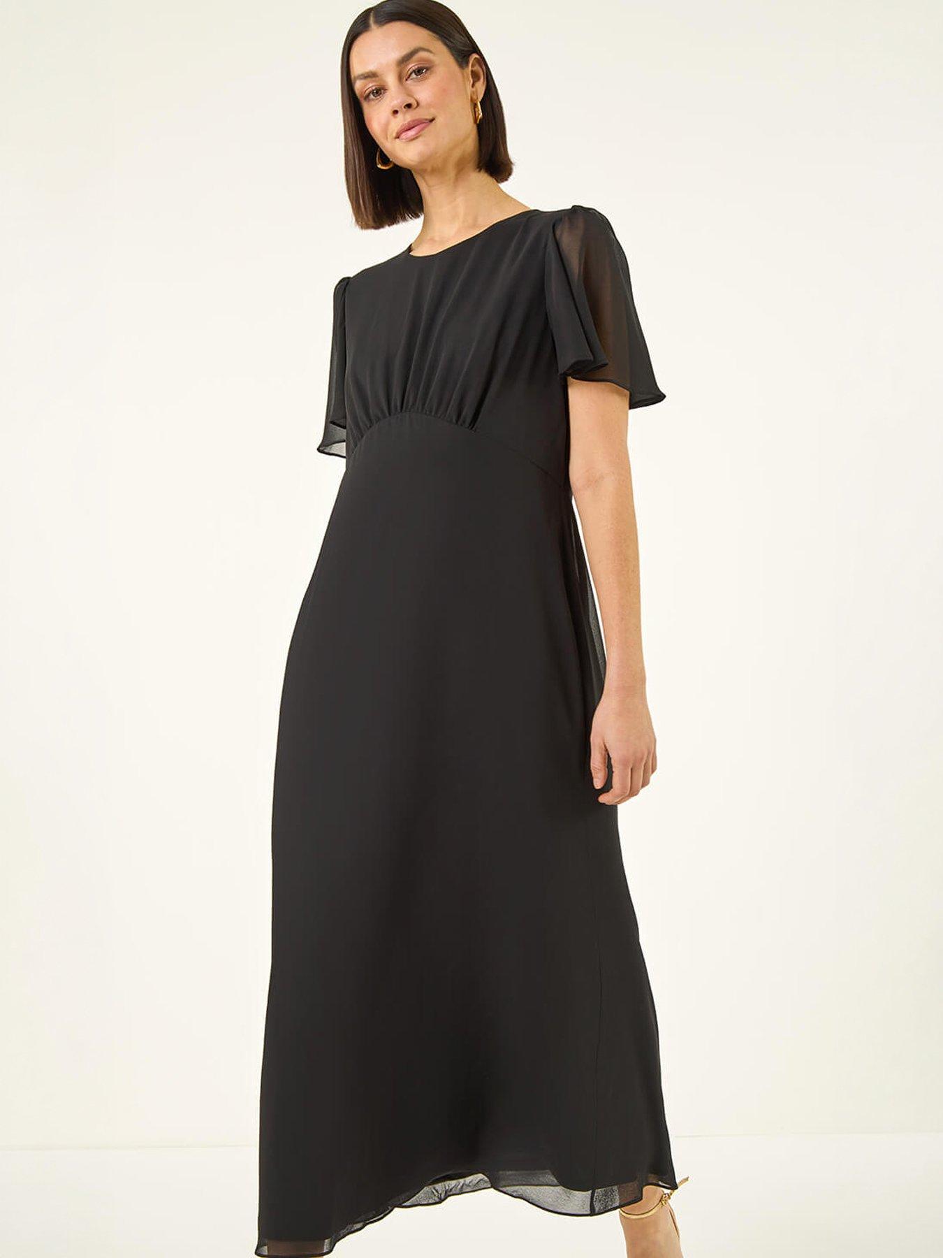 Roman Flutter Sleeve Midi Dress