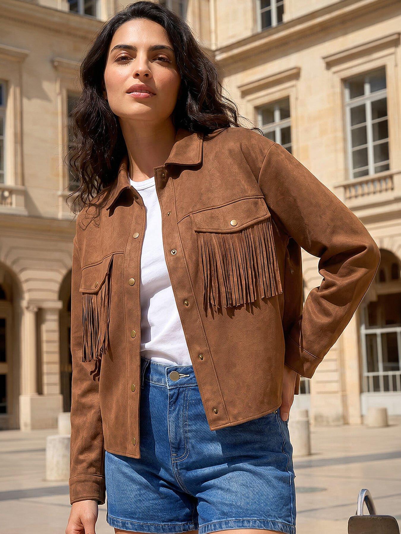 Roman Faux Suede Tassel Jacket