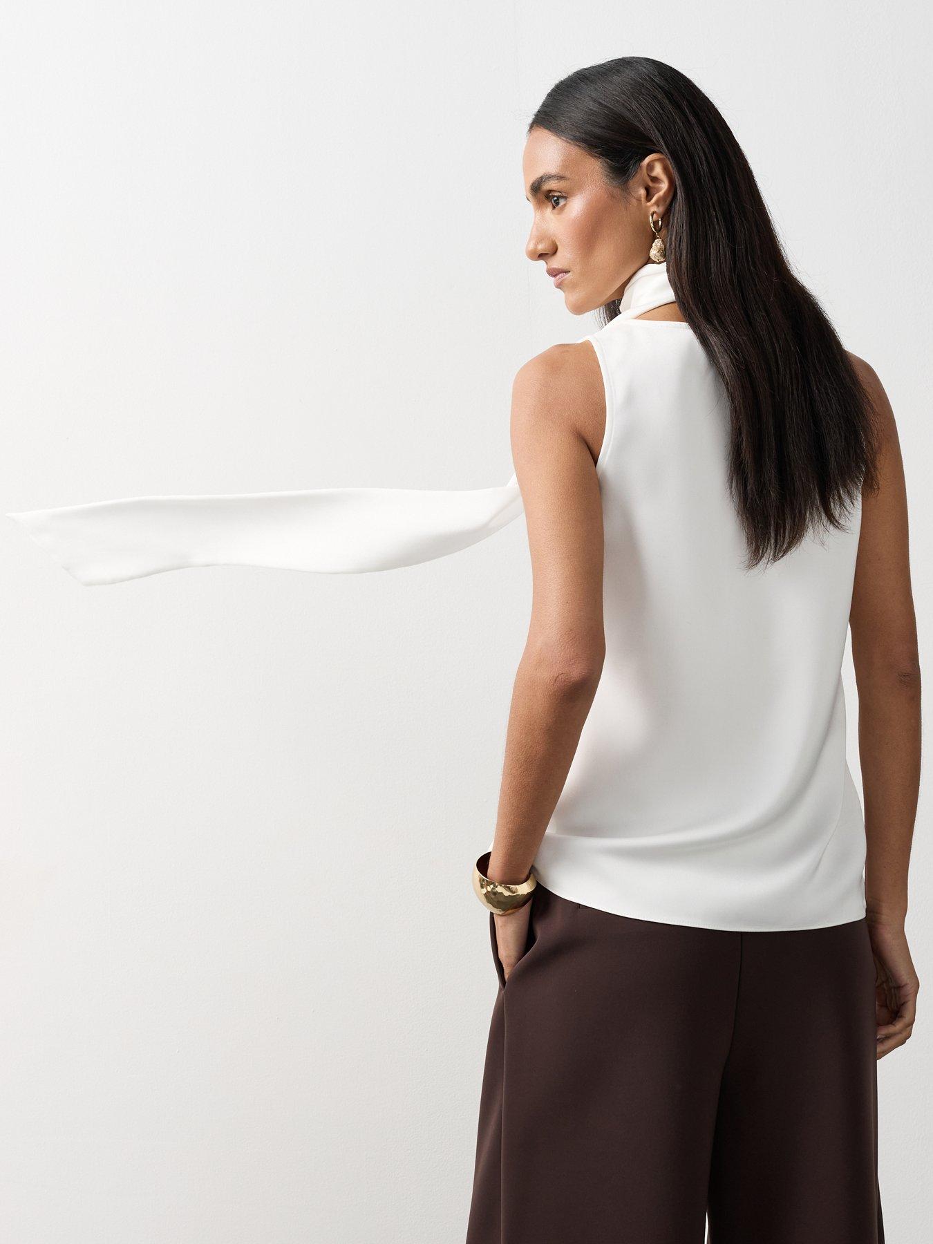 Image 2 of 6 of Michelle Keegan Scoop Neck Scarf Cami - Ivory