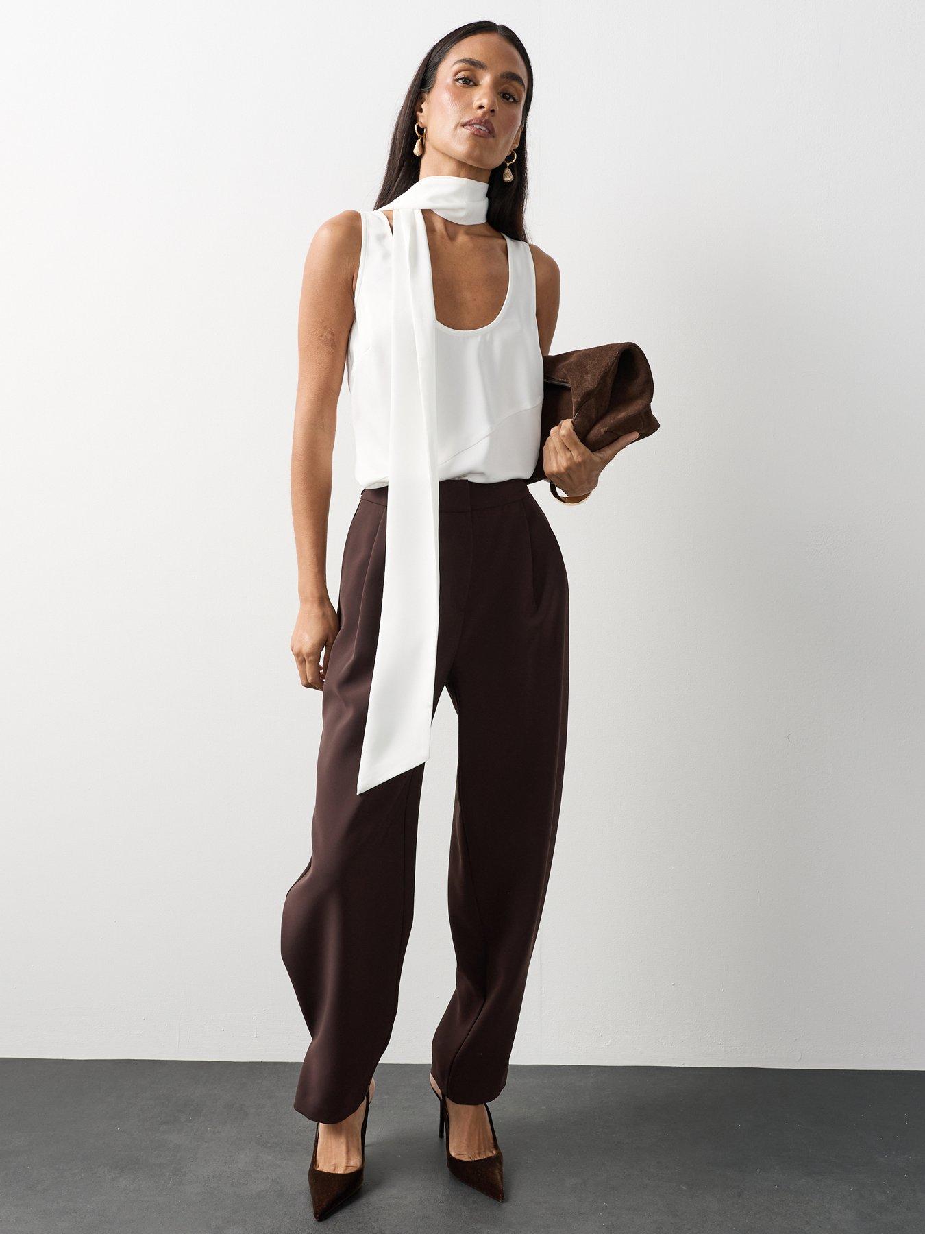 Image 3 of 6 of Michelle Keegan Scoop Neck Scarf Cami - Ivory
