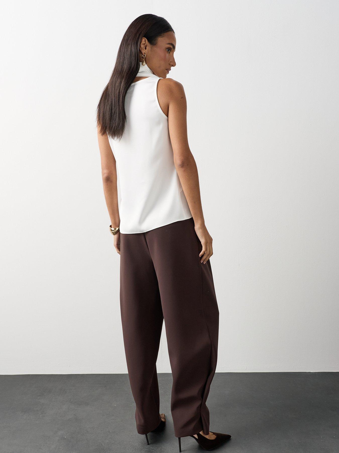 Image 4 of 6 of Michelle Keegan Scoop Neck Scarf Cami - Ivory