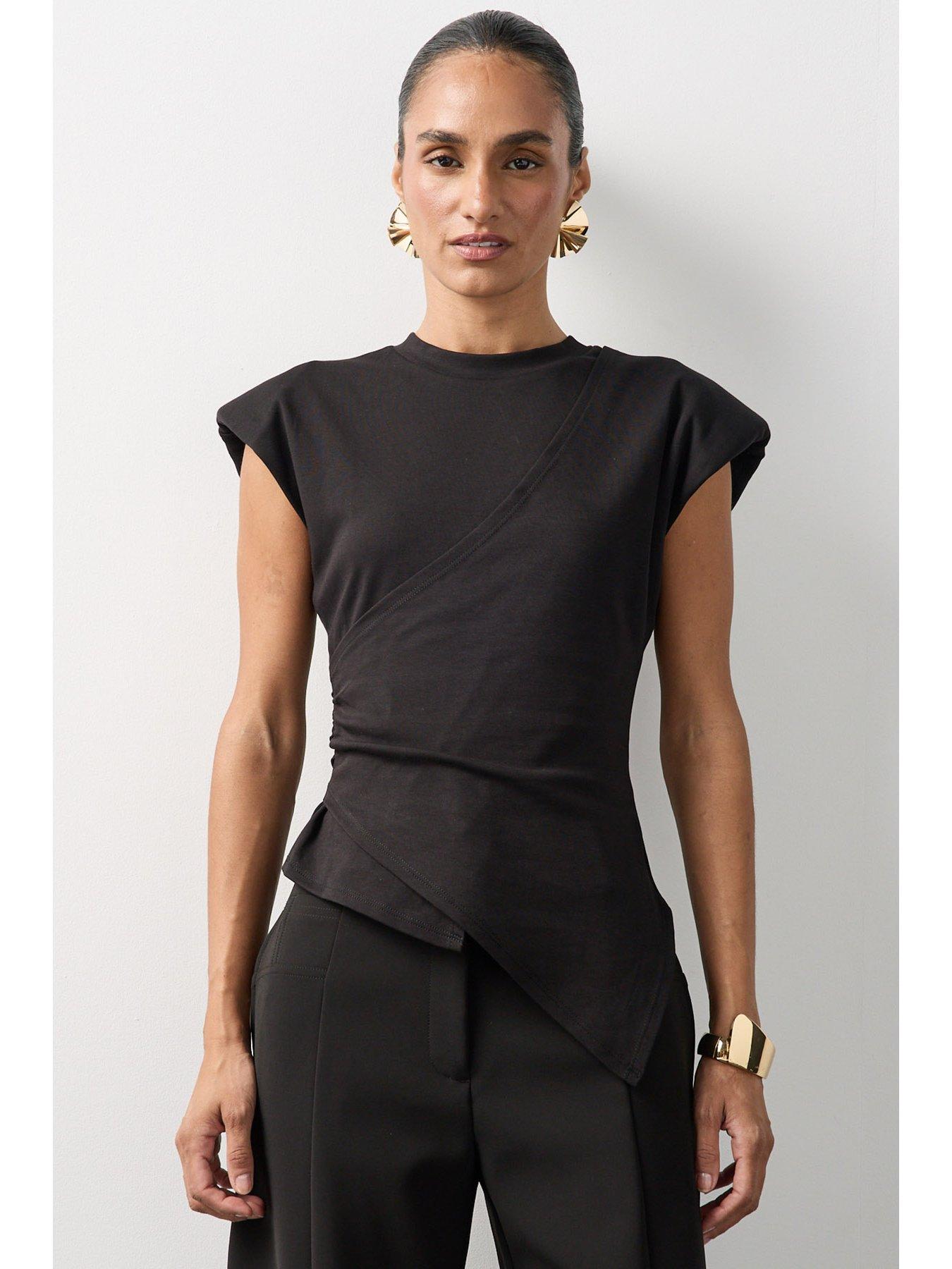 Image 2 of 7 of Michelle Keegan Structured Asymmetric Top - Black