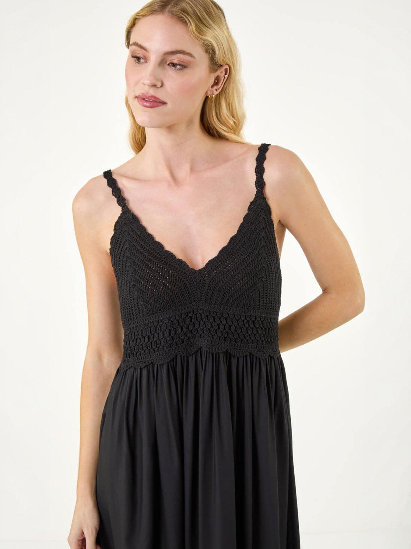 Image 3 of 5 of Roman Crochet Strappy Midi Dress