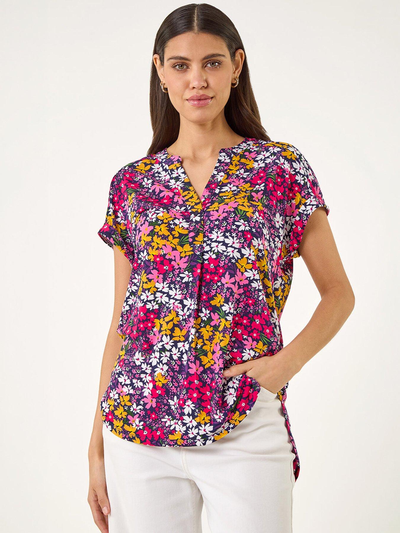 roman-floral-print-stretch-shirtback