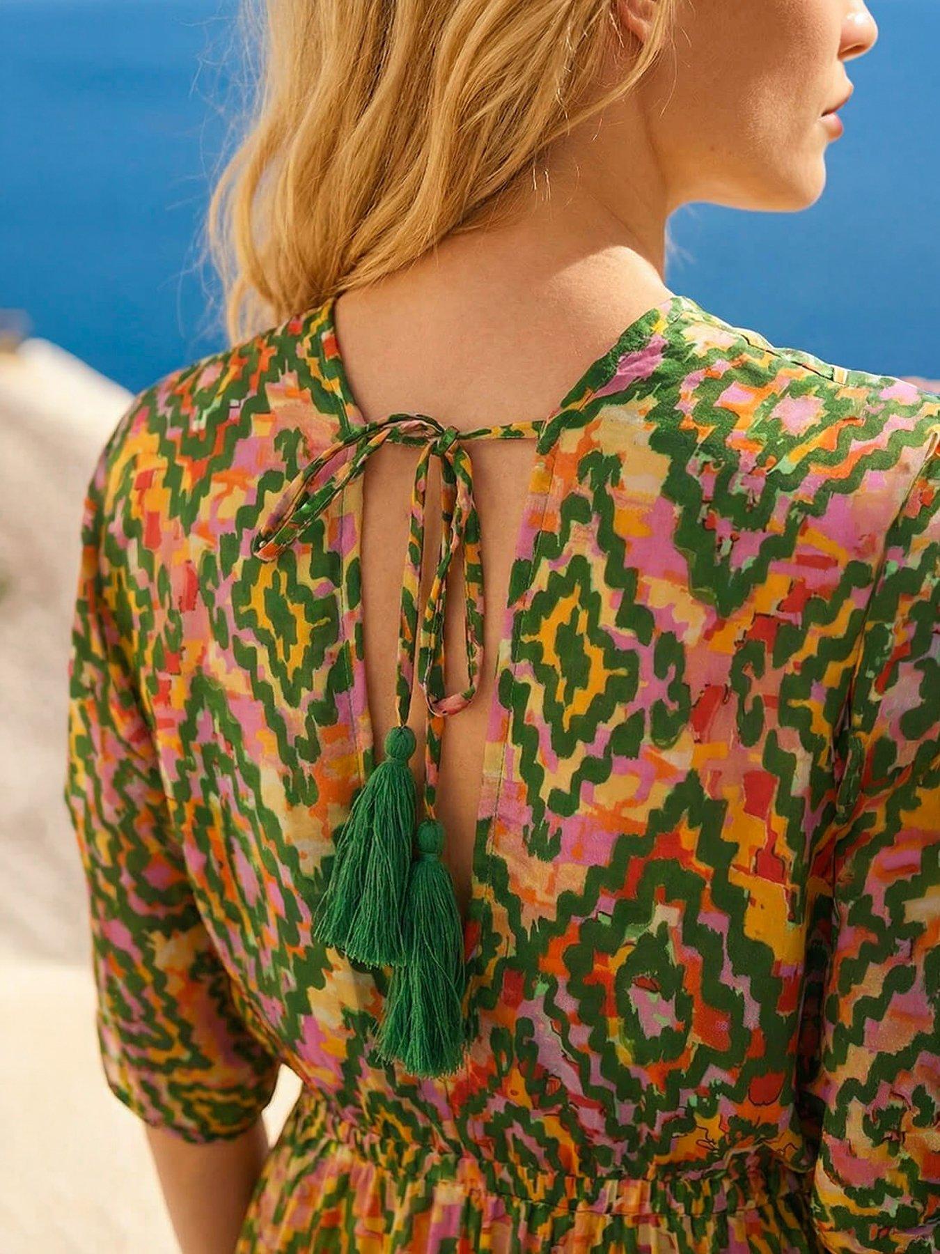 Image 2 of 4 of Roman Aztec Boho Maxi Dress