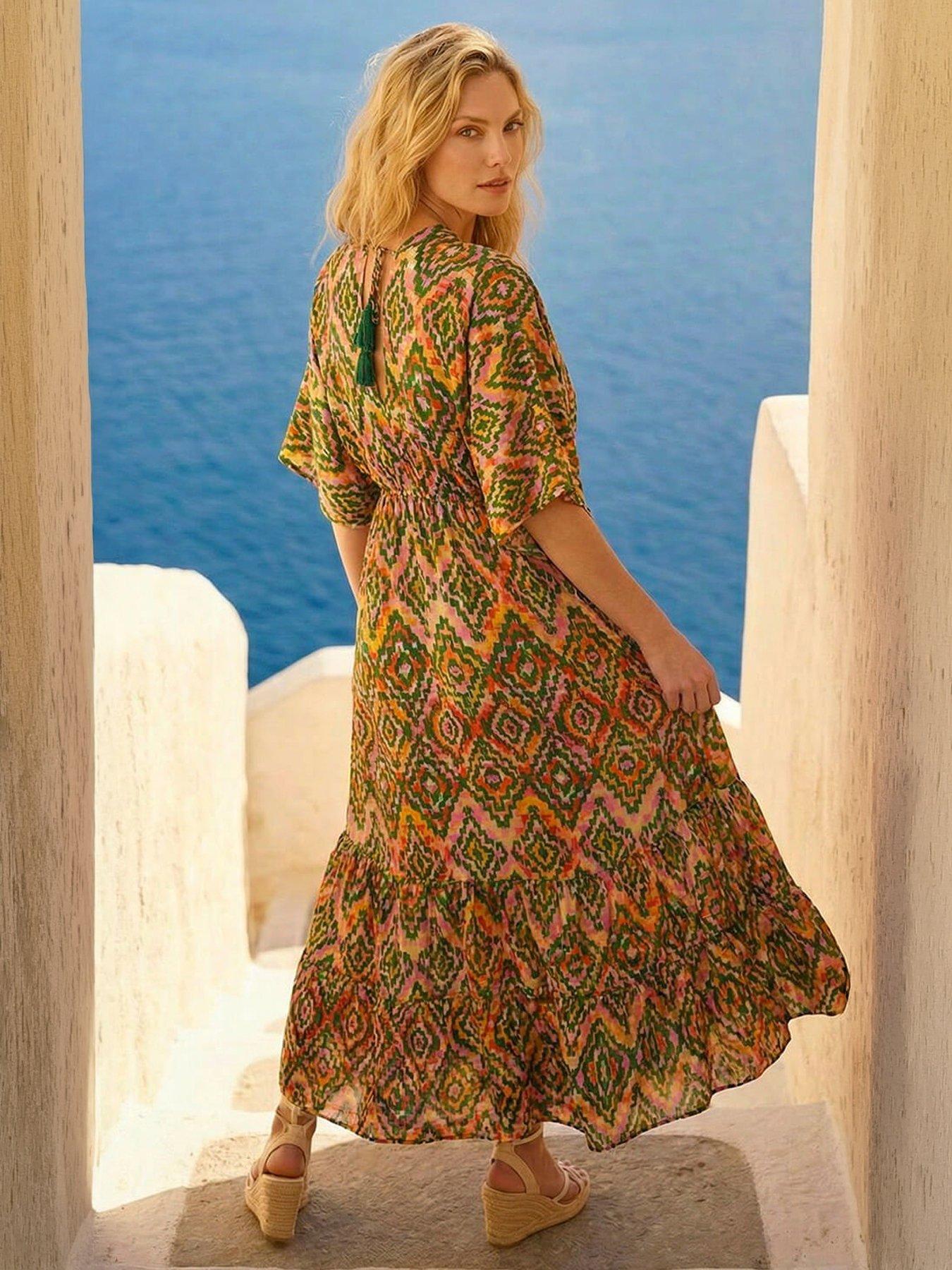 Image 3 of 4 of Roman Aztec Boho Maxi Dress