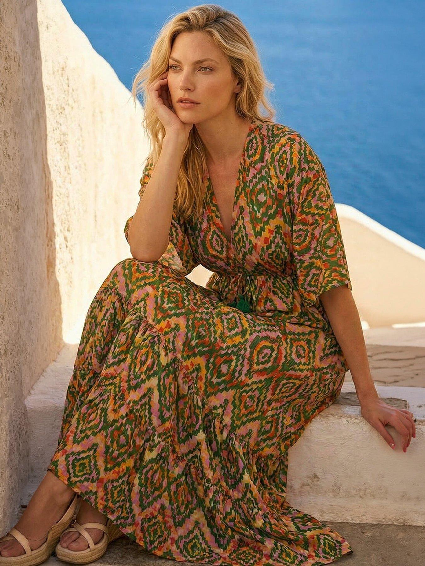 Image 4 of 4 of Roman Aztec Boho Maxi Dress