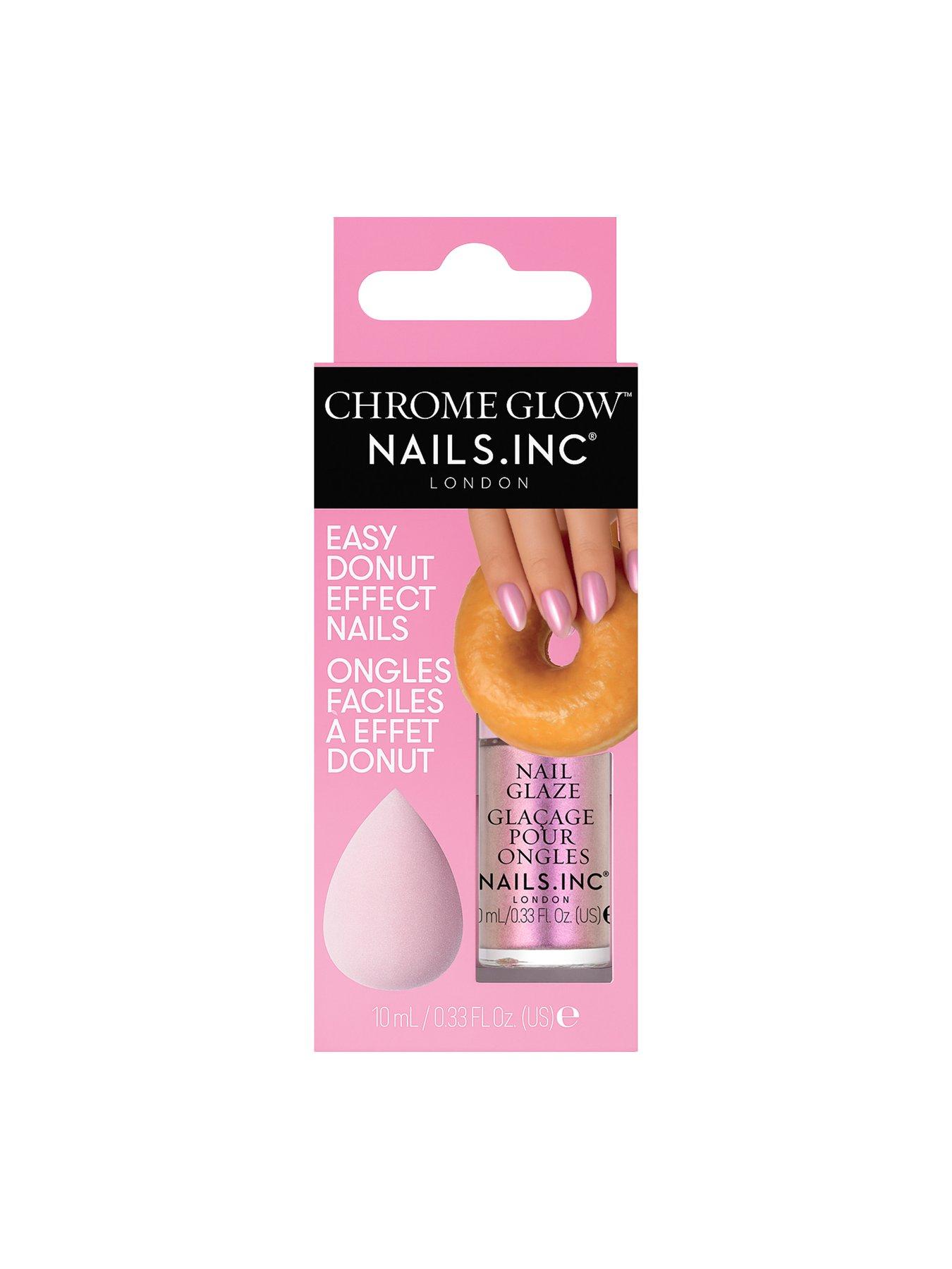 Image 2 of 6 of Nails Inc Nails Inc Chrome Glow Chrome Nail Glaze Easy Donut Effect Nails, Chrome Nail Powder and Sponge Set