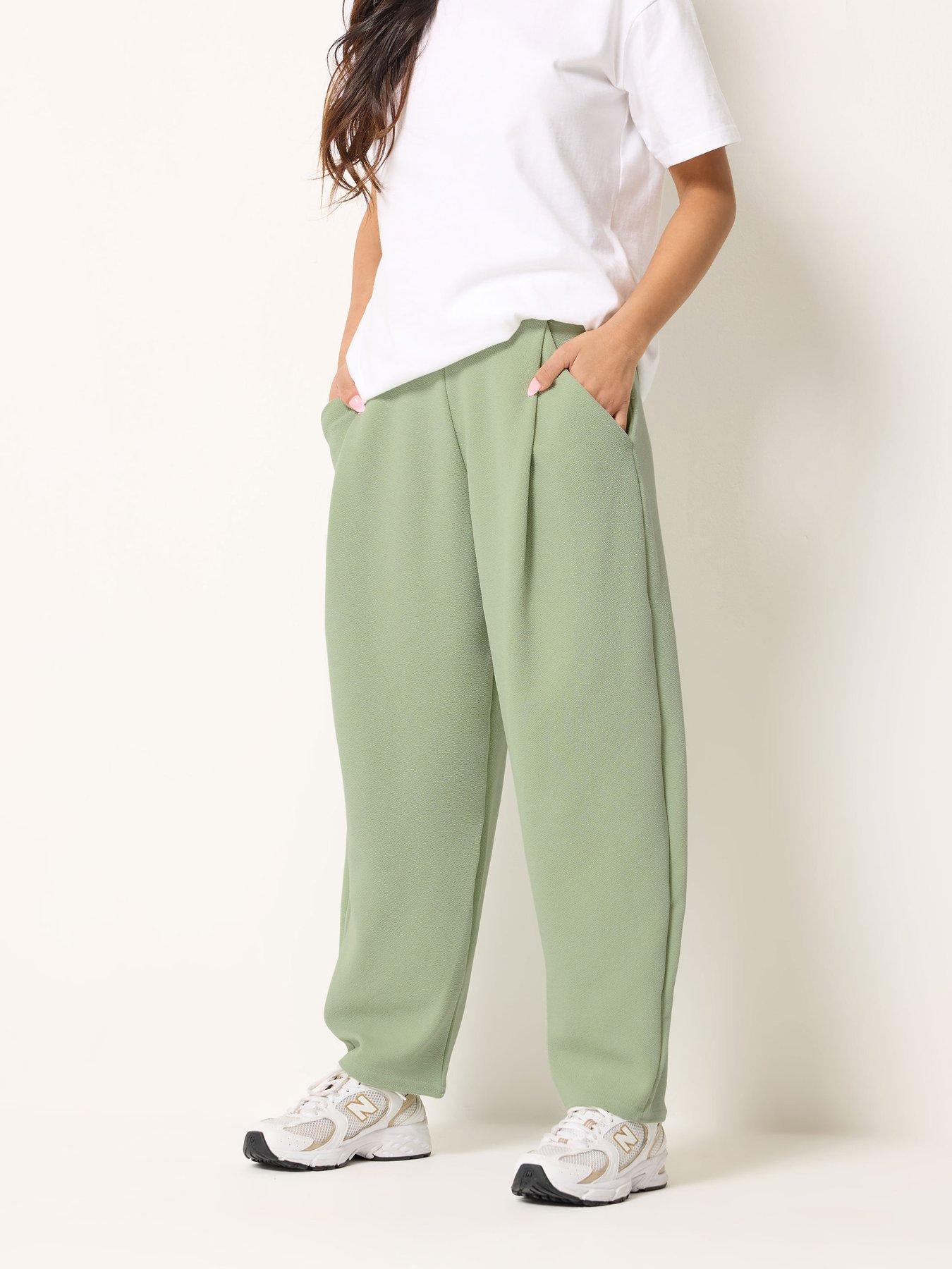 Image 1 of 5 of PixieGirl Petite Barrel Trousers Linen