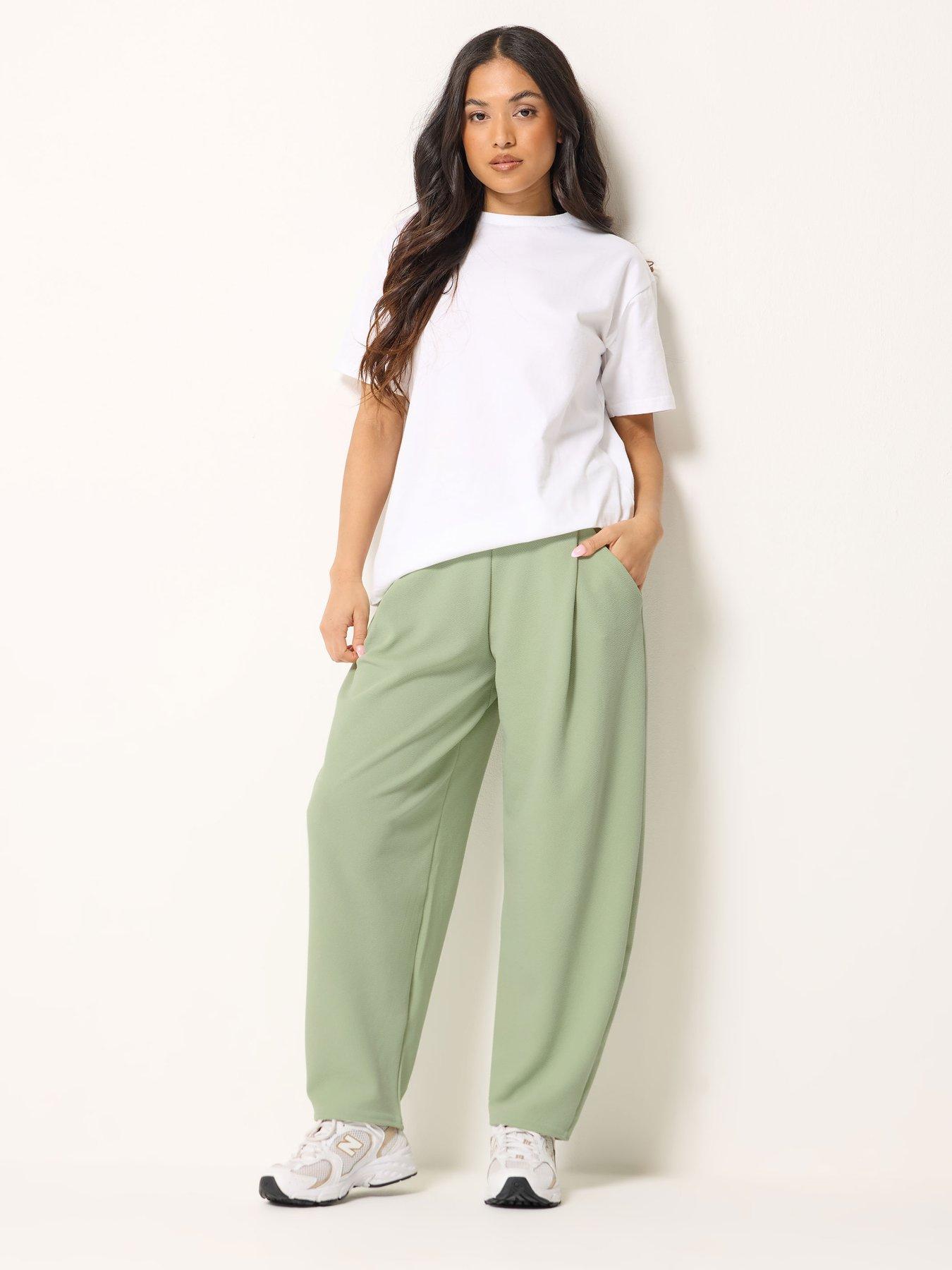 Image 3 of 5 of PixieGirl Petite Barrel Trousers Linen