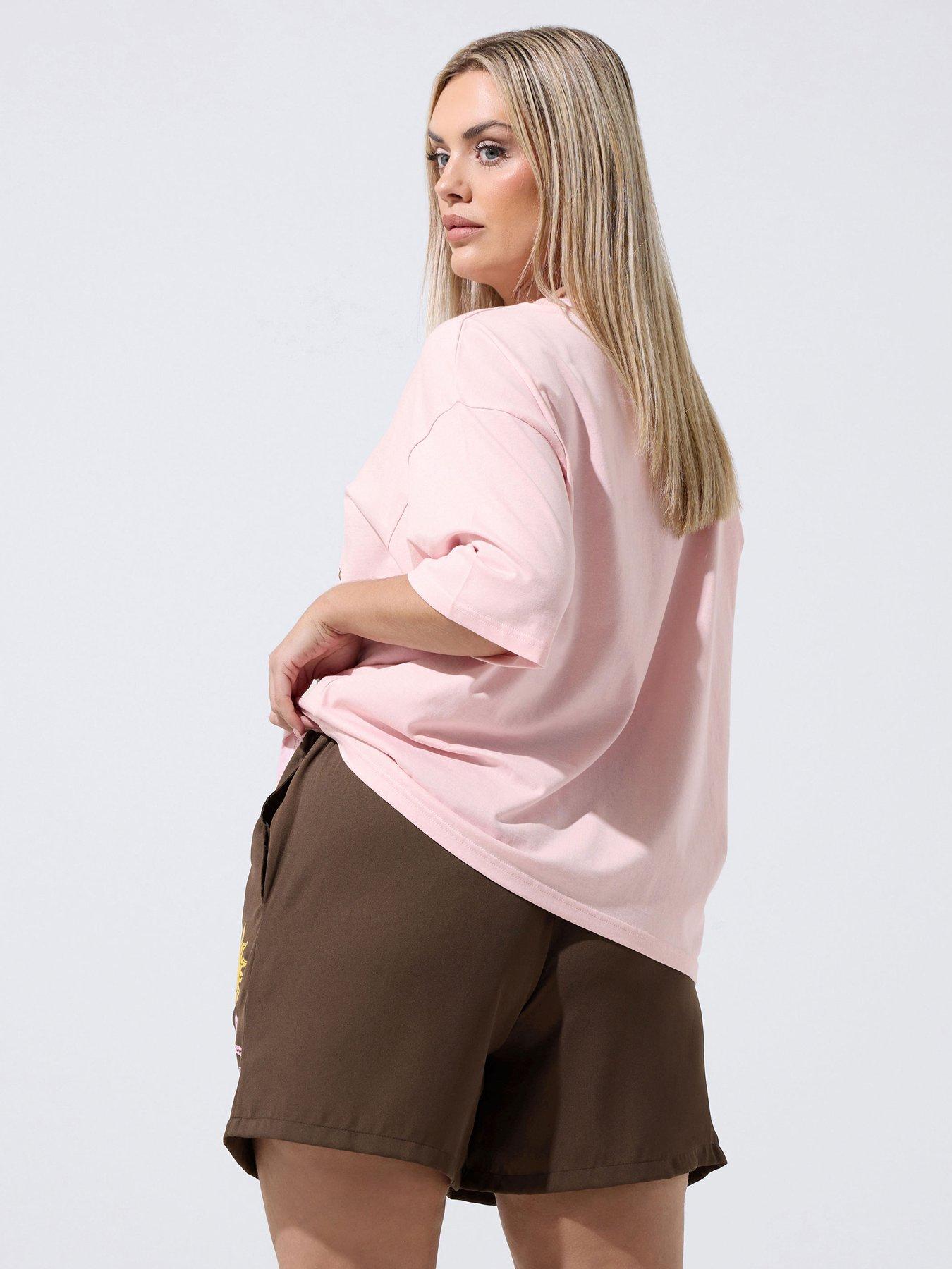 yours-curve-celestial-print-shorts-brownstillFront