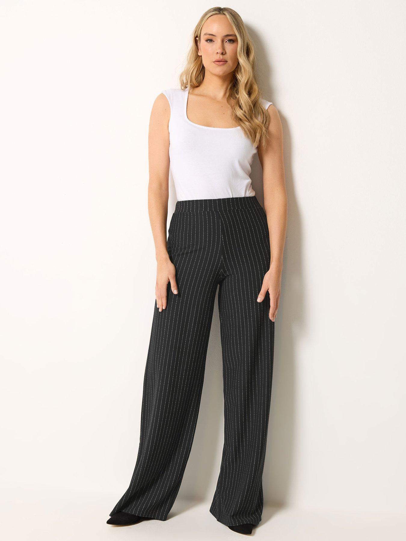 Image 3 of 4 of Long Tall Sally Satin Wide Leg Trouser 34" - Black