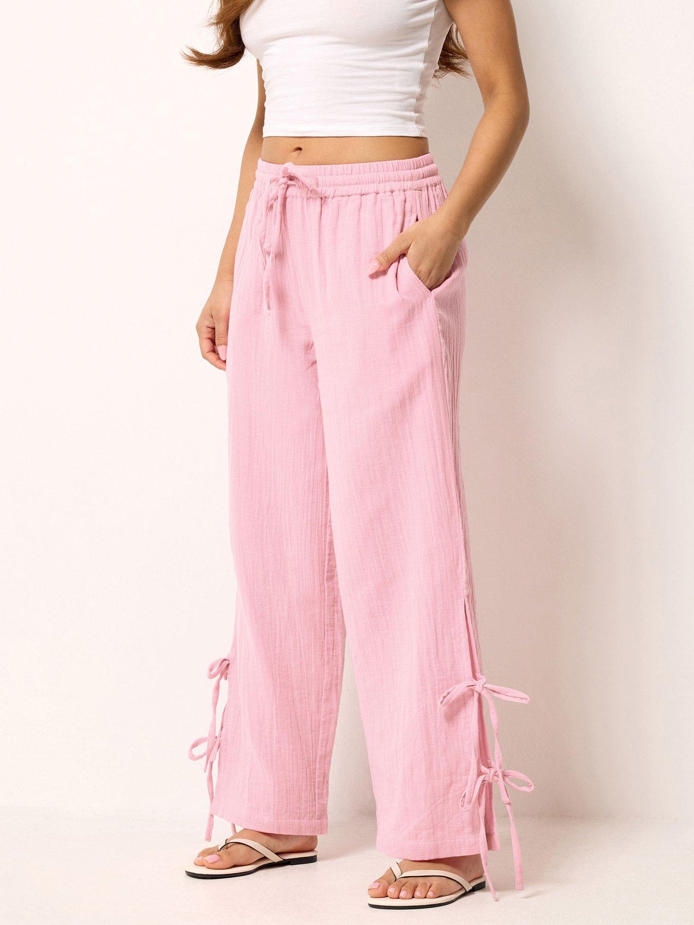 PixieGirl Petite Crinkle Barrel Leg Trousers