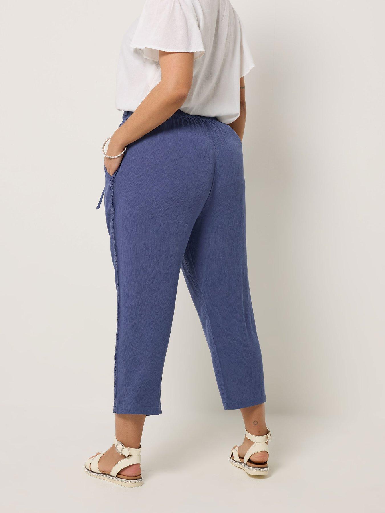 yours-curve-textured-woven-crop-trousersstillFront