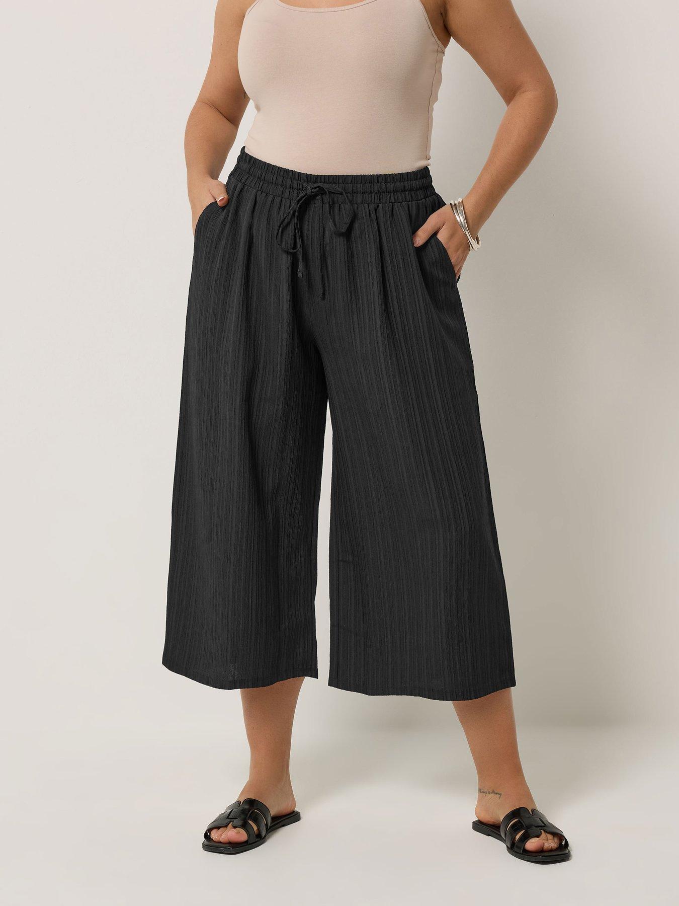 Yours Curve Crochet Side Crop Trousers