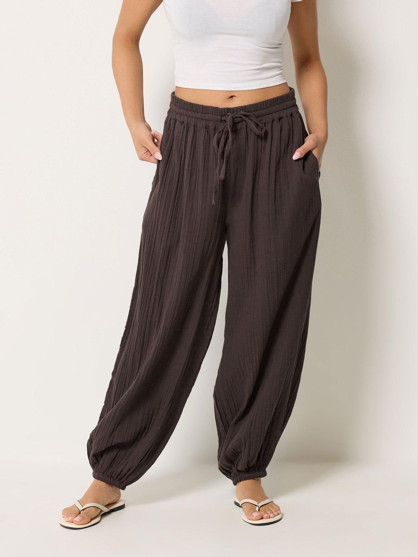 PixieGirl Petite Cheesecloth Balloon Trousers