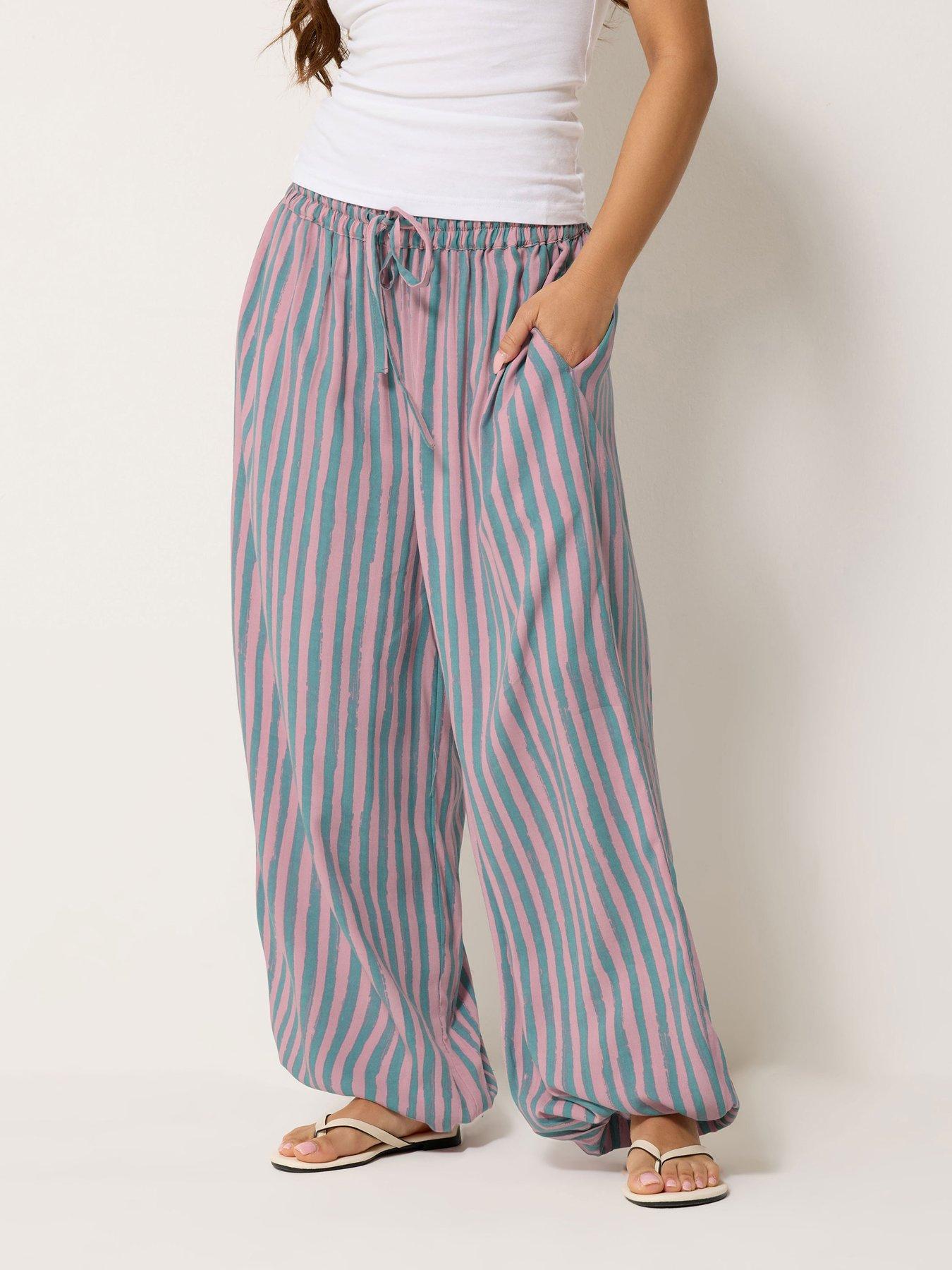 Image 1 of 4 of PixieGirl Petite Tie Dye Balloon Trousers - Pink